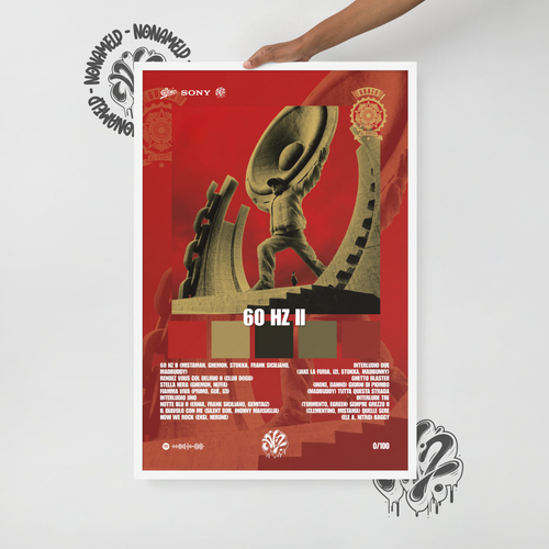 60 hz II | dj shocca | Poster in carta semilucida classica con cornice in legno A3 (29.7 x 42  cm)