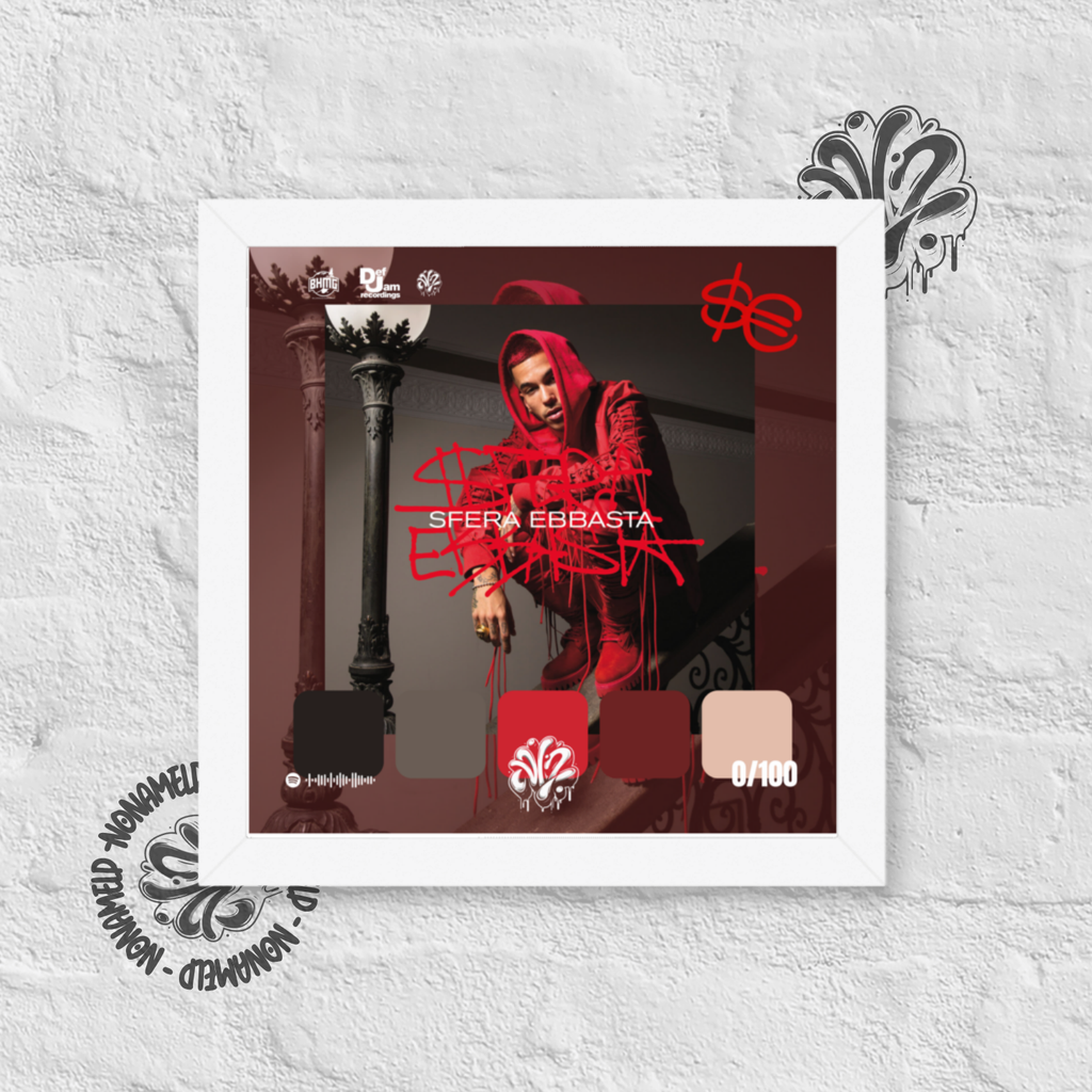 Poster 30x30 “SferaEbbasta” di Sfera Ebbasta – Cornice in Legno Inclusa, Pronto da Appendere