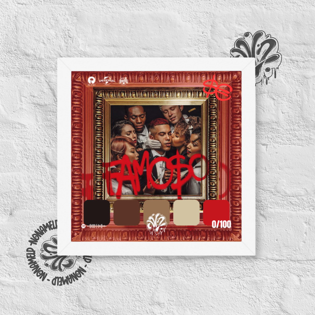 Poster 30x30 “Famoso” di Sfera Ebbasta – Cornice in Legno Inclusa, Pronto da Appendere