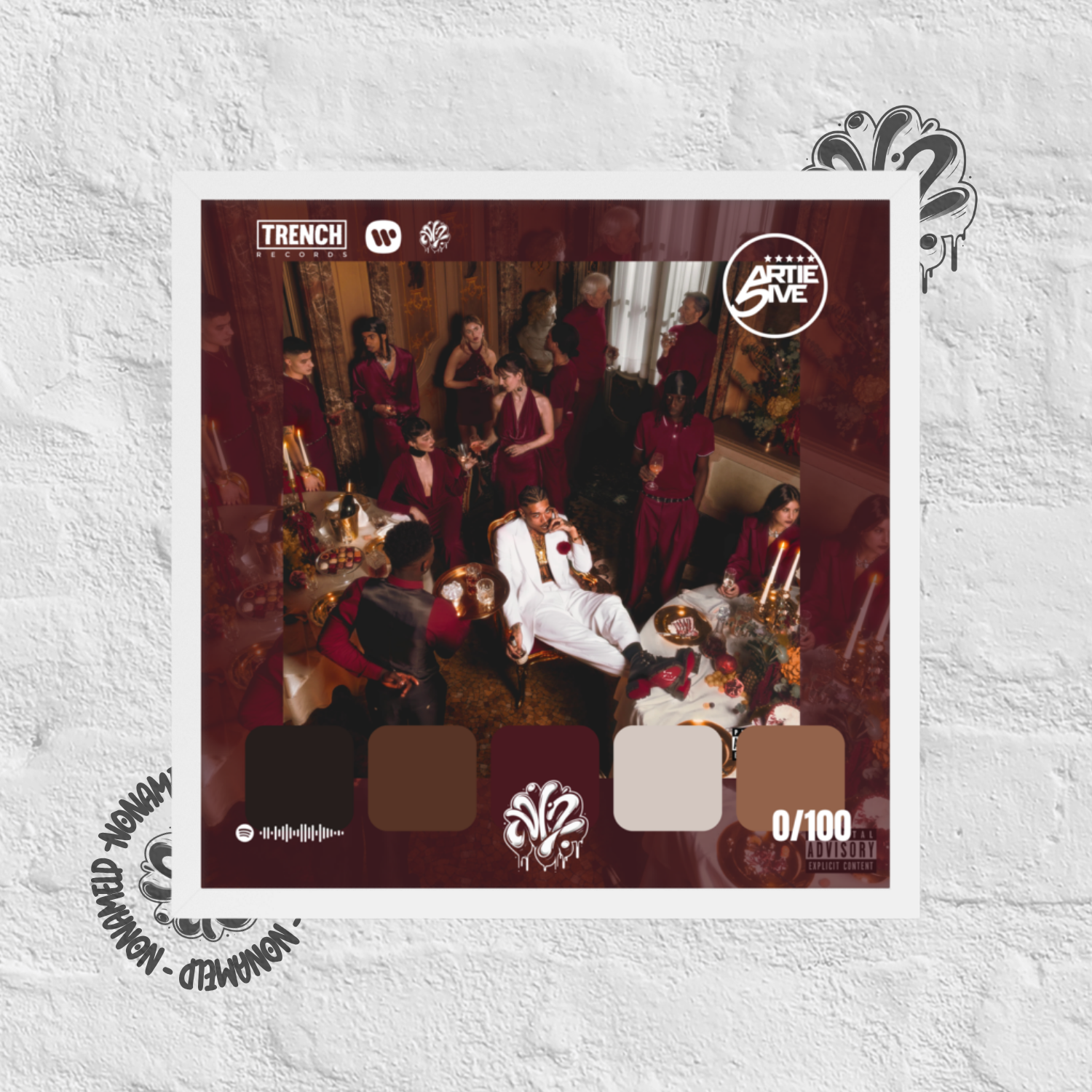 Poster 30x30 “la bella vita” di artie 5ive – Cornice in Legno Inclusa, Pronto da Appendere