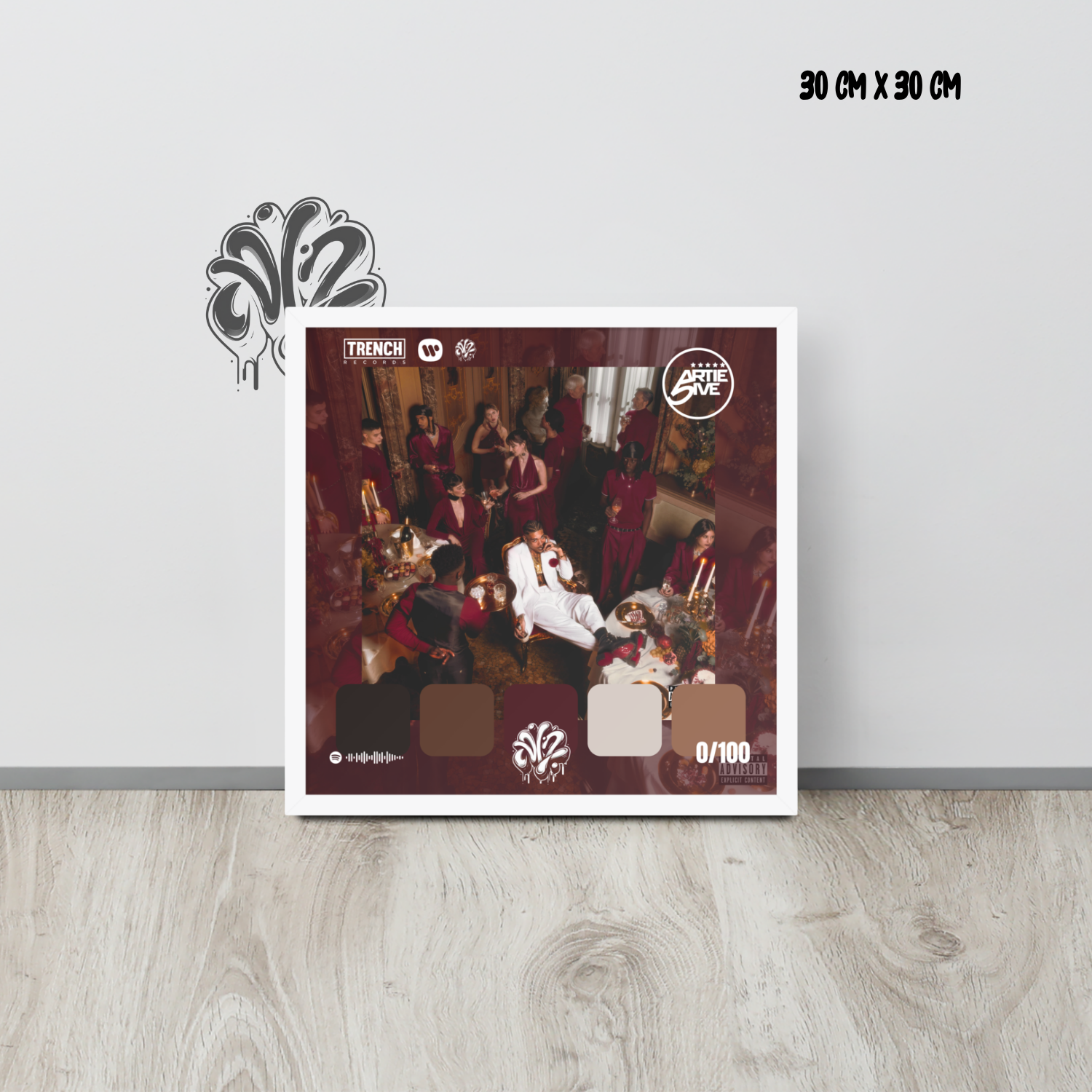Poster 30x30 “la bella vita” di artie 5ive – Cornice in Legno Inclusa, Pronto da Appendere
