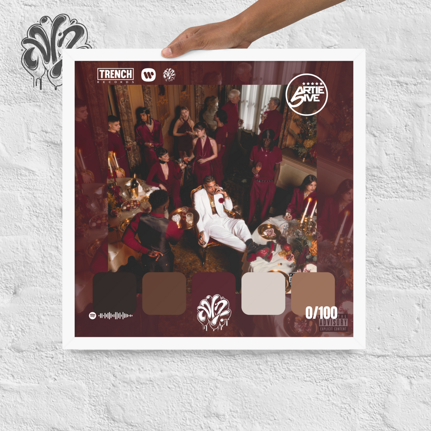 Poster 30x30 “la bella vita” di artie 5ive – Cornice in Legno Inclusa, Pronto da Appendere