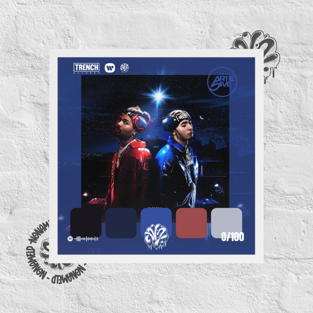 Poster 30x30 “Motivation 4 the streetz” di Artie 5ive & Rondodasosa – Cornice in Legno Inclusa, Pronto da Appendere