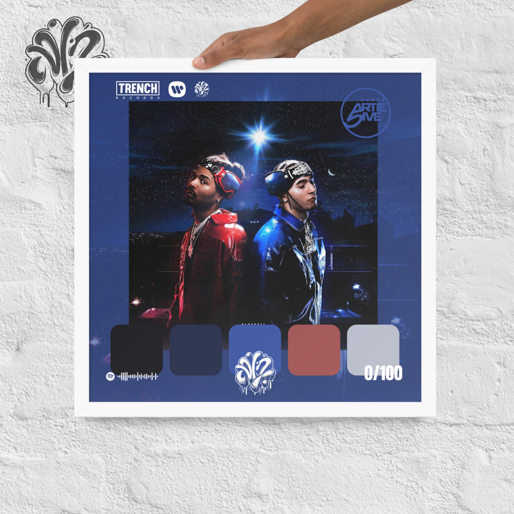 Poster 30x30 “Motivation 4 the streetz” di Artie 5ive & Rondodasosa – Cornice in Legno Inclusa, Pronto da Appendere