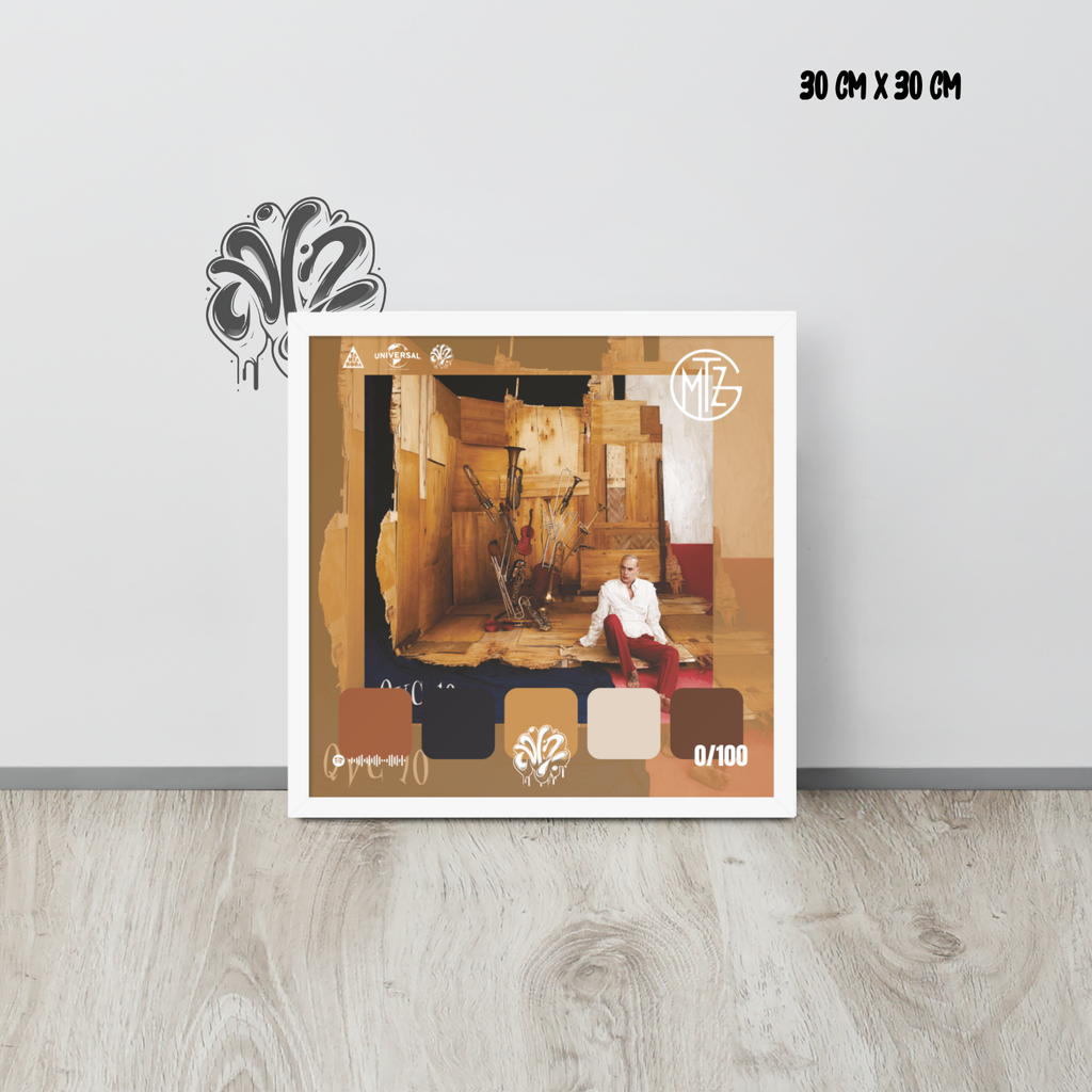 Poster 30x30 “QVC 10” di Gemitaiz – Cornice in Legno Inclusa, Pronto da Appendere