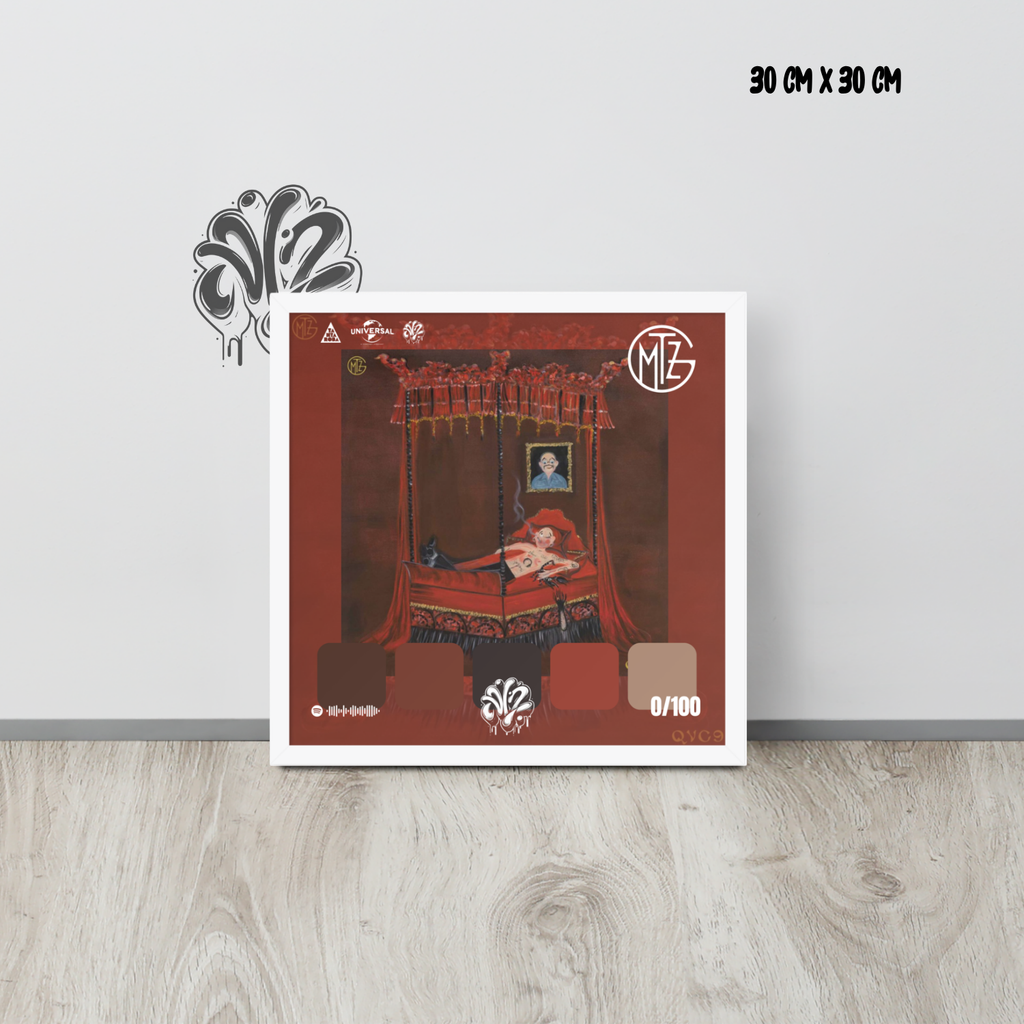 Poster 30x30 “QVC 9 - Gemitaiz'' – Cornice in Legno Inclusa, Pronto da Appendere