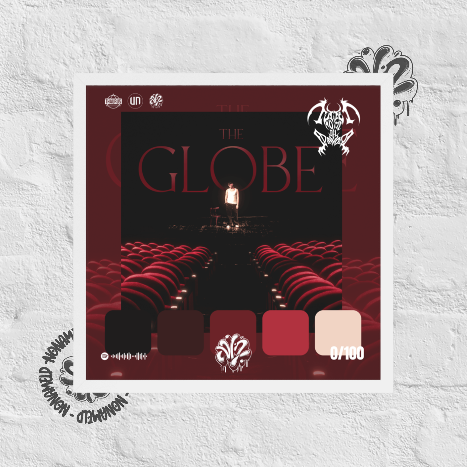 Poster 30x30 “The Globe” di KidYugi – Cornice in Legno Inclusa, Pronto da Appendere