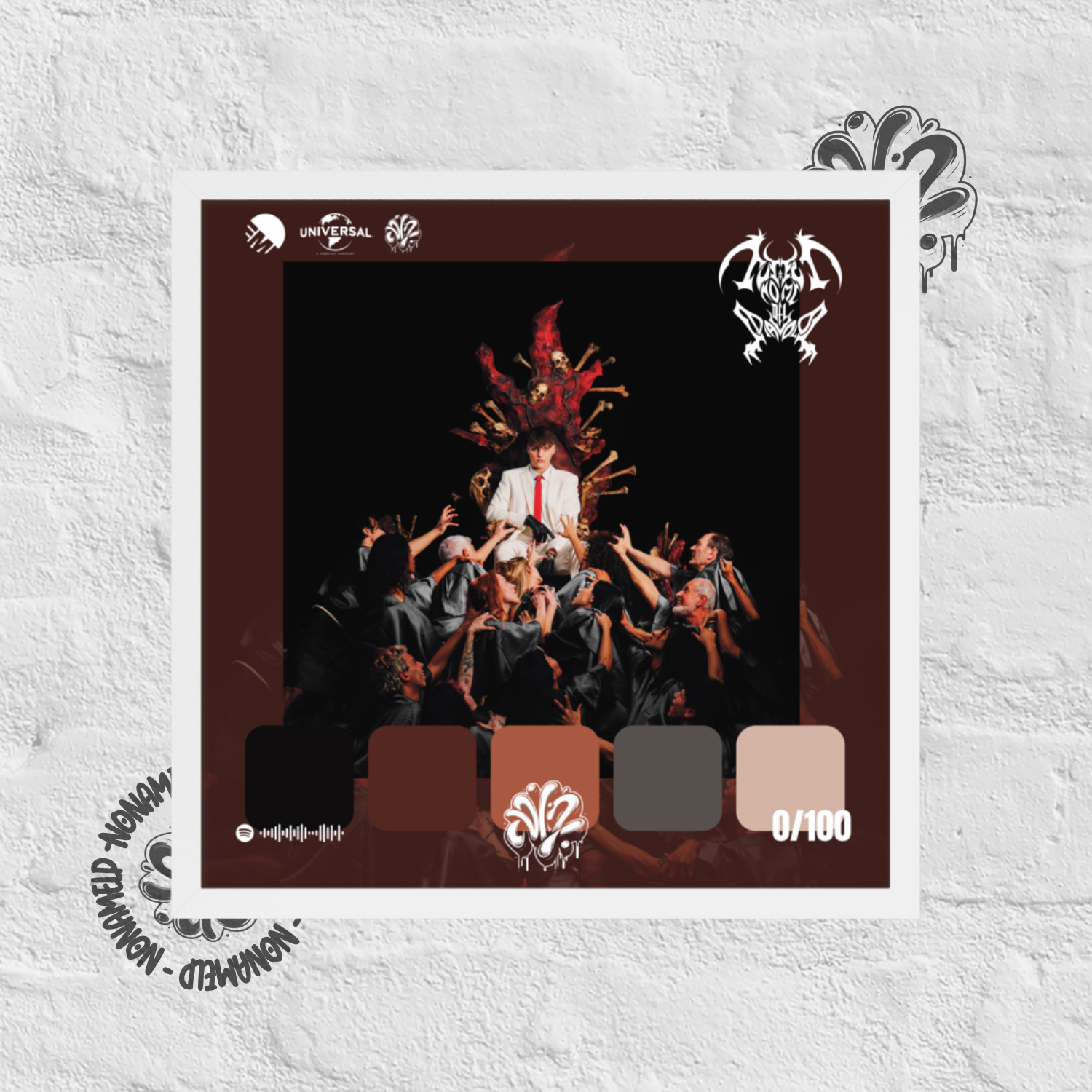 Poster 30x30 “I nomi del diavolo” di KidYugi – Cornice in Legno Inclusa, Pronto da Appendere