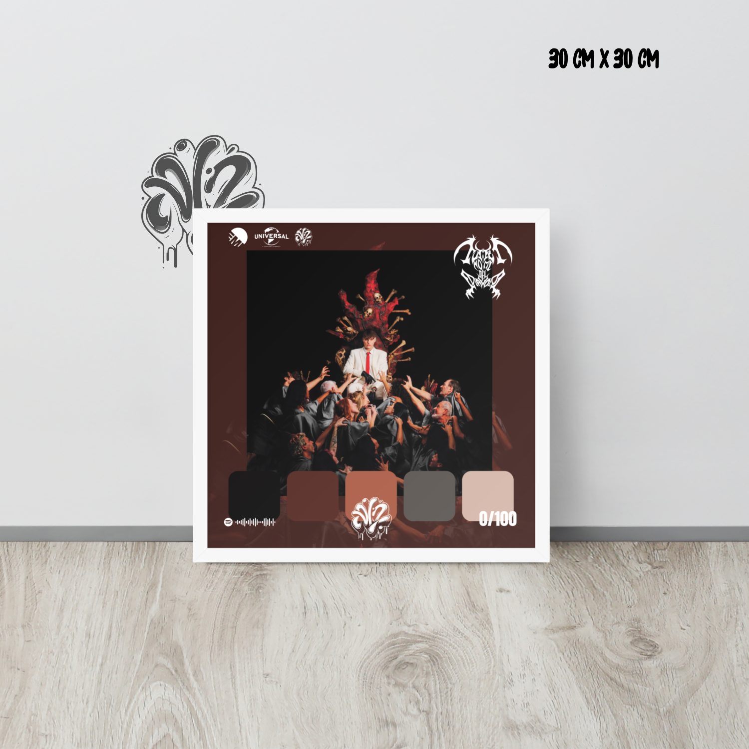 Poster 30x30 “I nomi del diavolo” di KidYugi – Cornice in Legno Inclusa, Pronto da Appendere