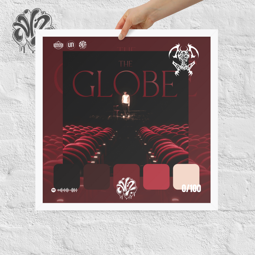 Poster 30x30 “The Globe” di KidYugi – Cornice in Legno Inclusa, Pronto da Appendere