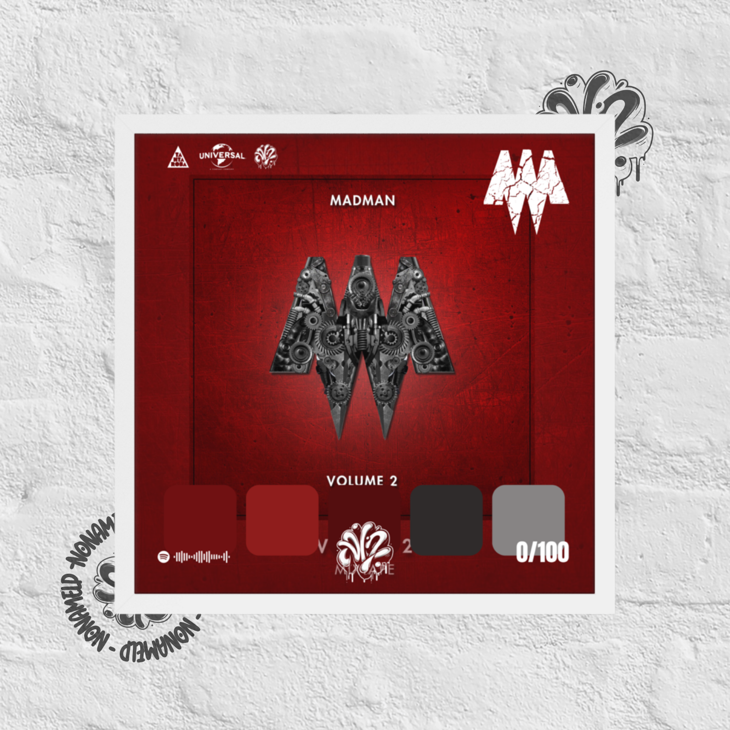 Poster 30x30 “MM Vol.2” di Madman – Cornice in Legno Inclusa, Pronto da Appendere
