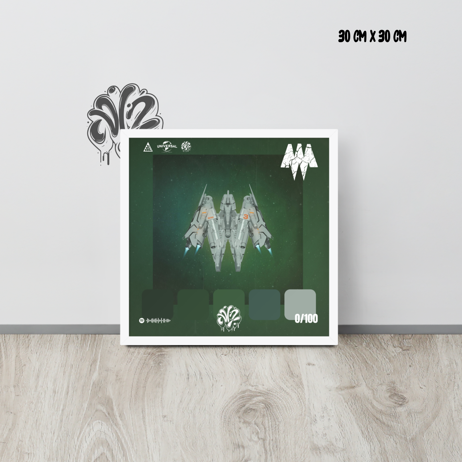 Poster 30x30 “MM Vol.3” di Madman – Cornice in Legno Inclusa, Pronto da Appendere