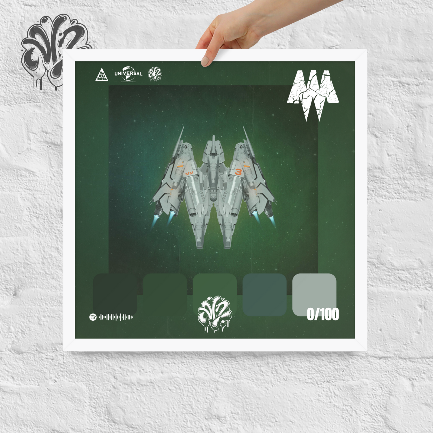 Poster 30x30 “MM Vol.3” di Madman – Cornice in Legno Inclusa, Pronto da Appendere