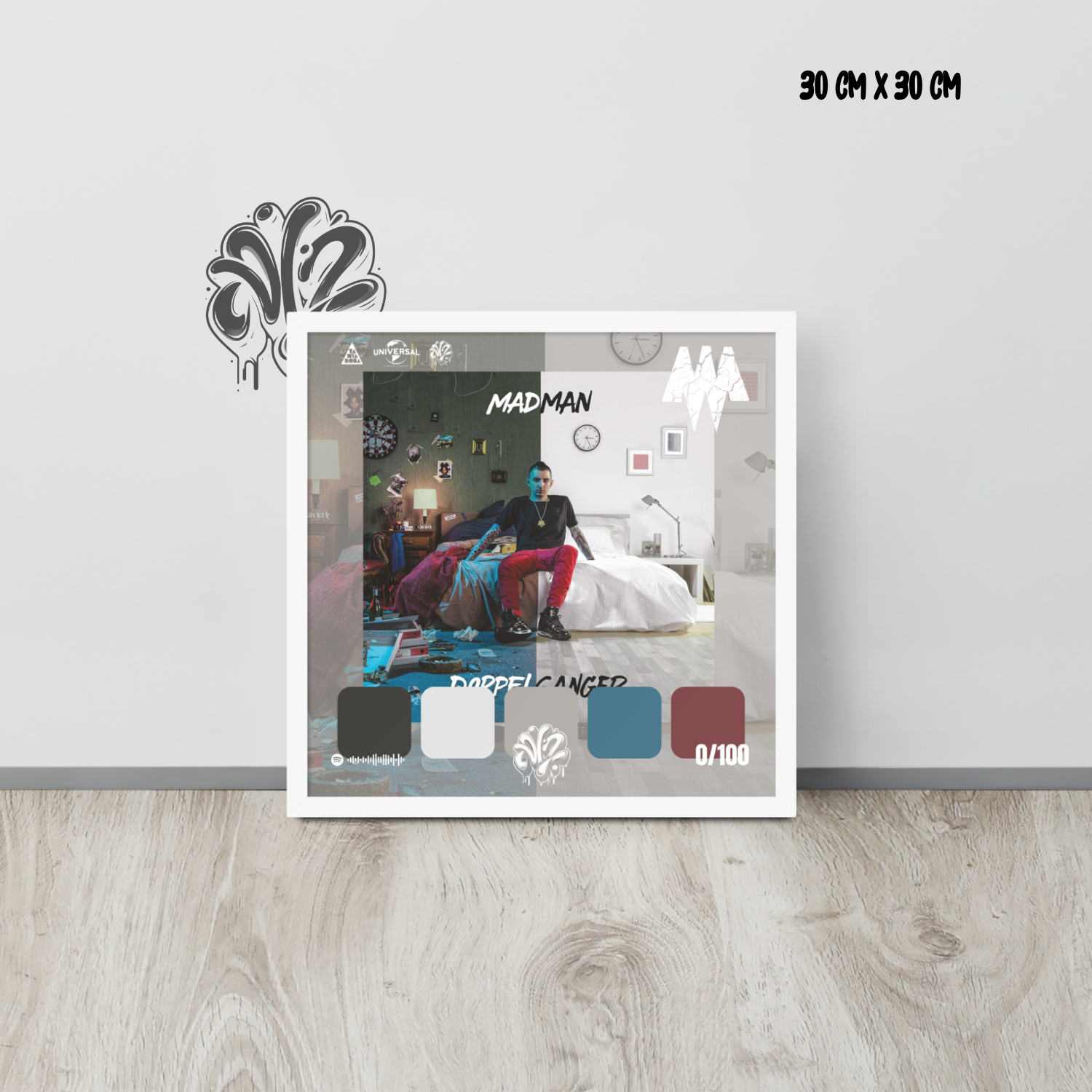 Poster 30x30 “Doppleganger” di Madman – Cornice in Legno Inclusa, Pronto da Appendere