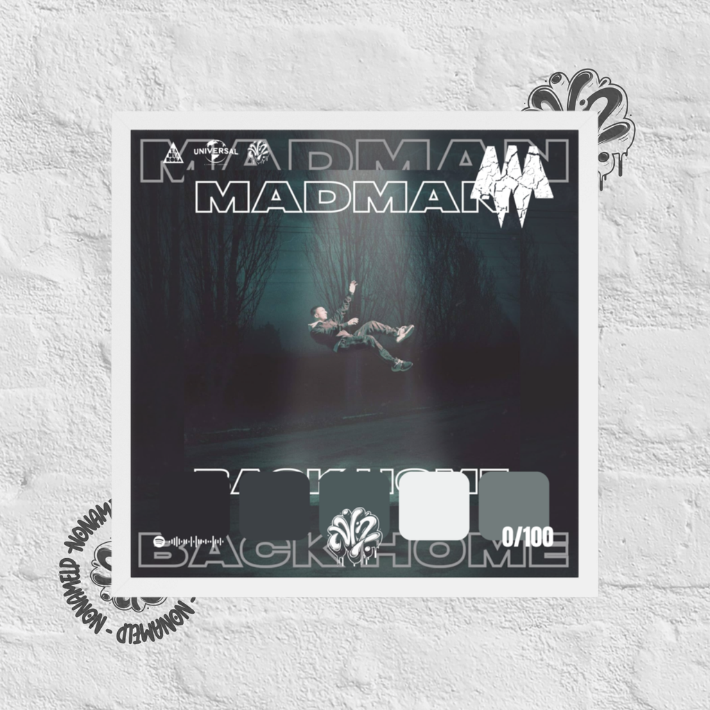 Poster 30x30 “Back Home” di Madman – Cornice in Legno Inclusa, Pronto da Appendere