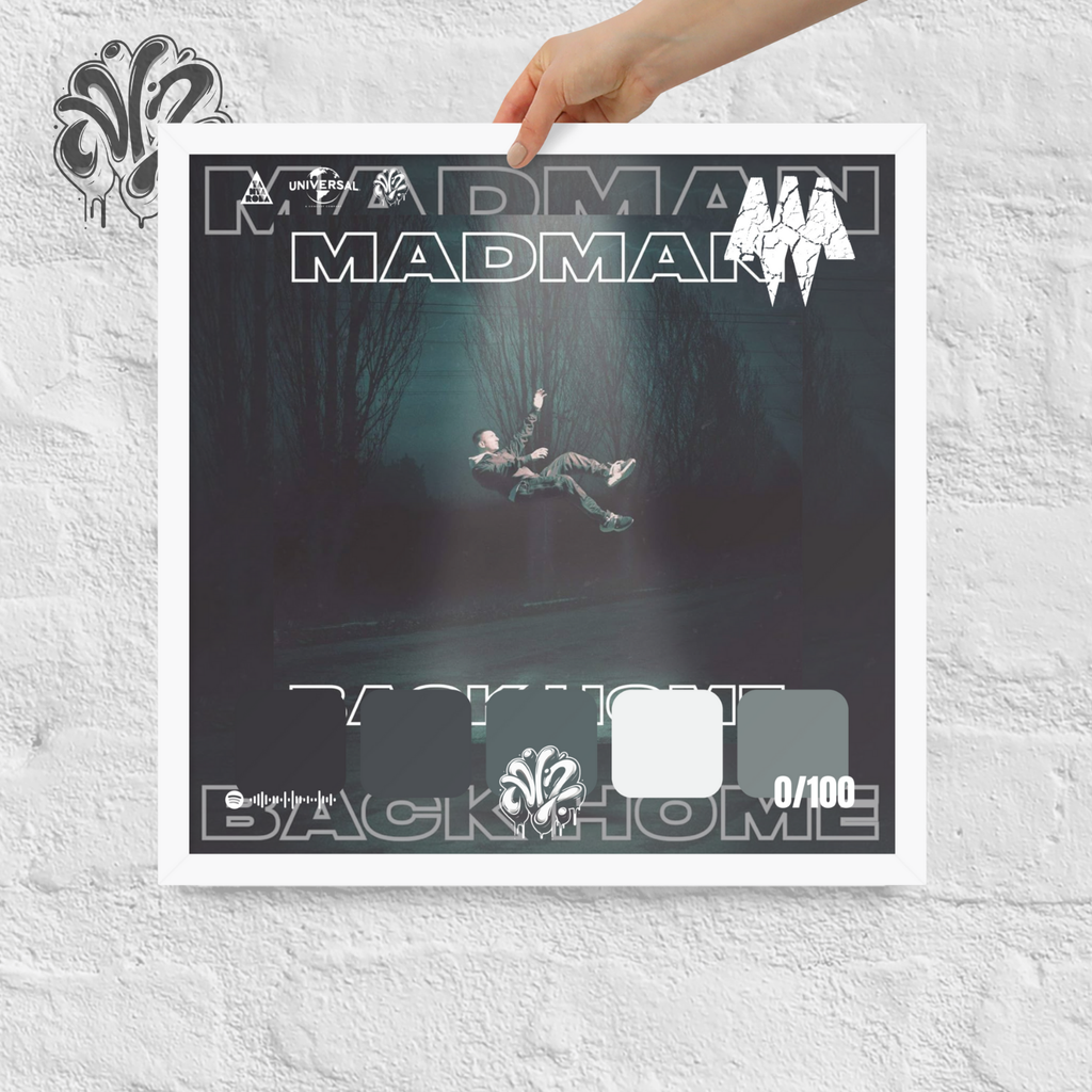 Poster 30x30 “Back Home” di Madman – Cornice in Legno Inclusa, Pronto da Appendere
