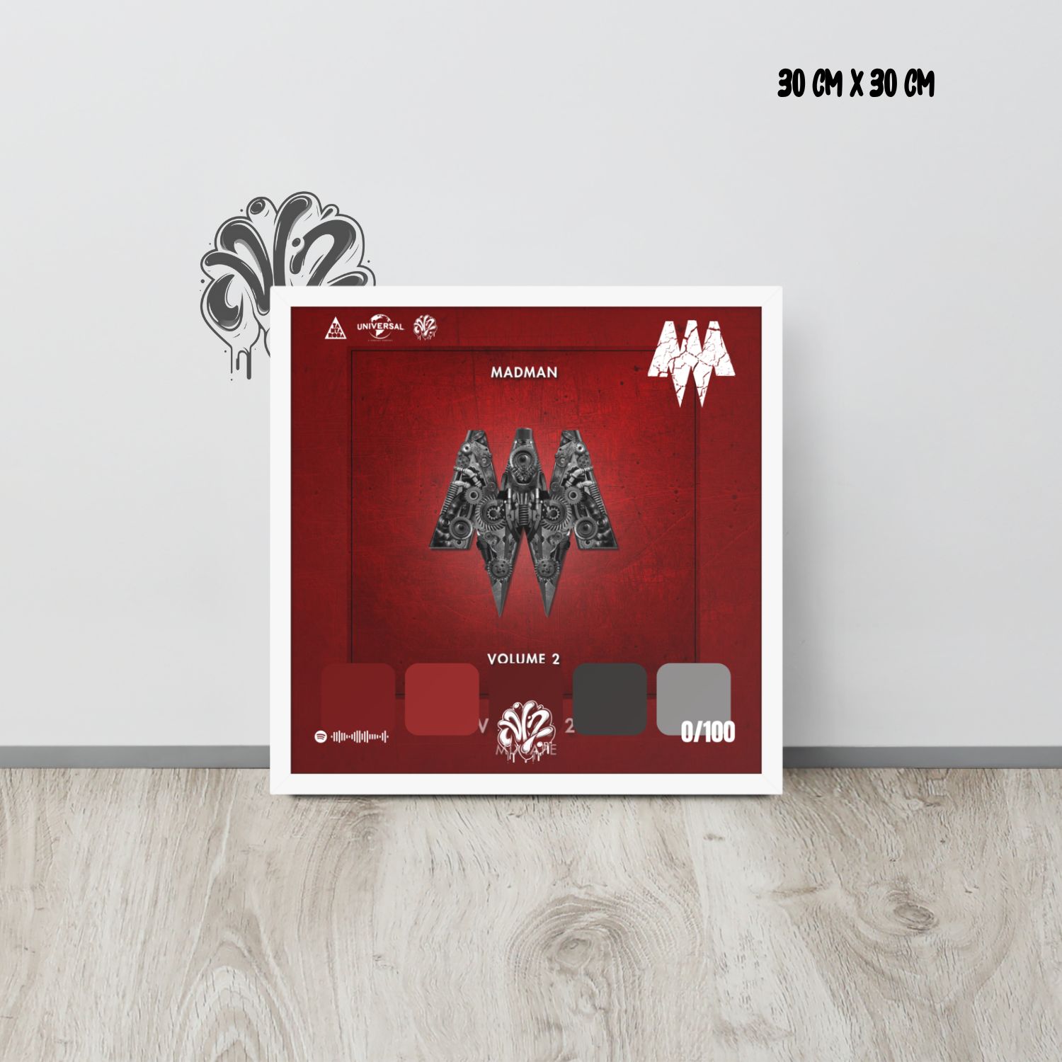 Poster 30x30 “MM Vol.2” di Madman – Cornice in Legno Inclusa, Pronto da Appendere