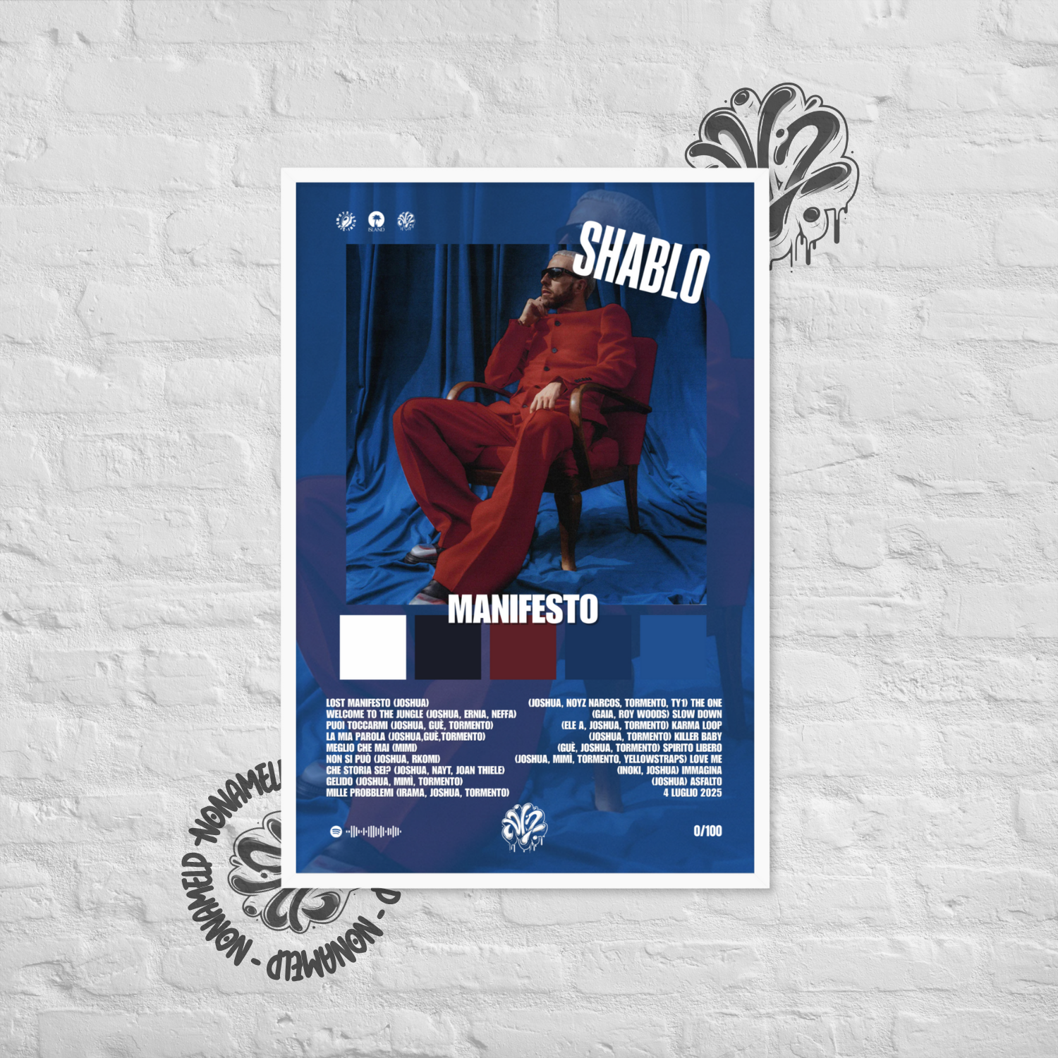 Manifesto| Shablo | Poster in carta semilucida classica con cornice in legno A3 (29.7 x 42  cm)