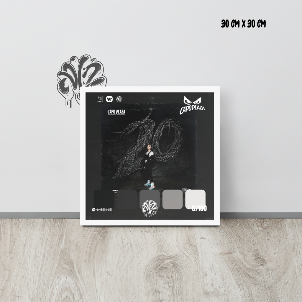 Poster 30x30 “20” di CapoPlaza – Cornice in Legno Inclusa, Pronto da Appendere