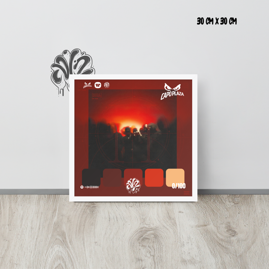 Poster 30x30 “Hustle Mixtape” di Capo plaza – Cornice in Legno Inclusa, Pronto da Appendere