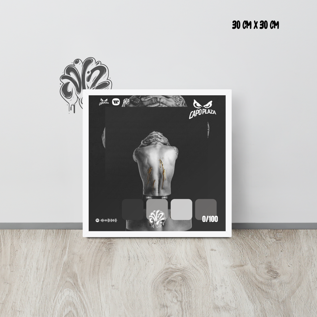 Poster 30x30 “Ferite: Deluxe” di CapoPlaza – Cornice in Legno Inclusa, Pronto da Appendere