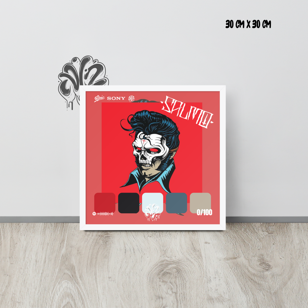 Poster 30x30 “Hellvisback” di Salmo – Cornice in Legno Inclusa, Pronto da Appendere