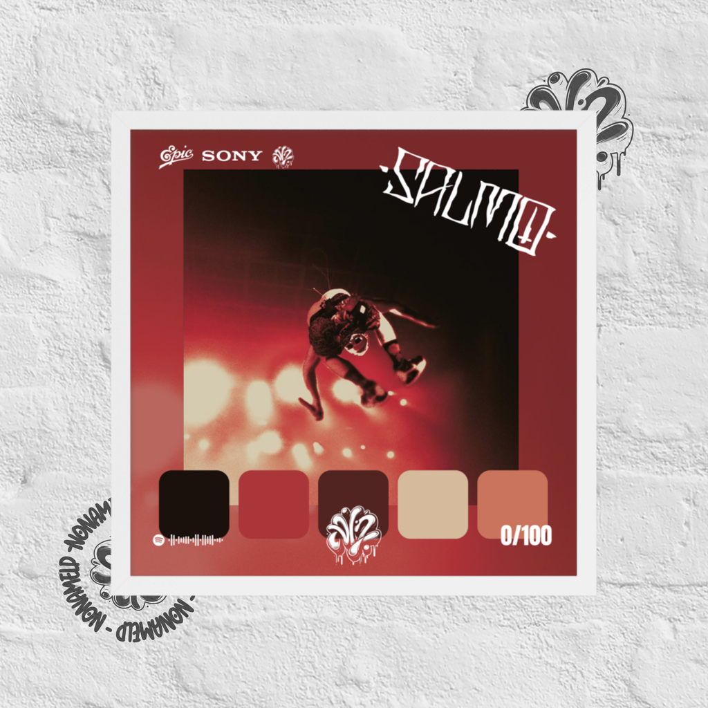 Poster 30x30 “Playlist (live)” di Salmo – Cornice in Legno Inclusa, Pronto da Appendere