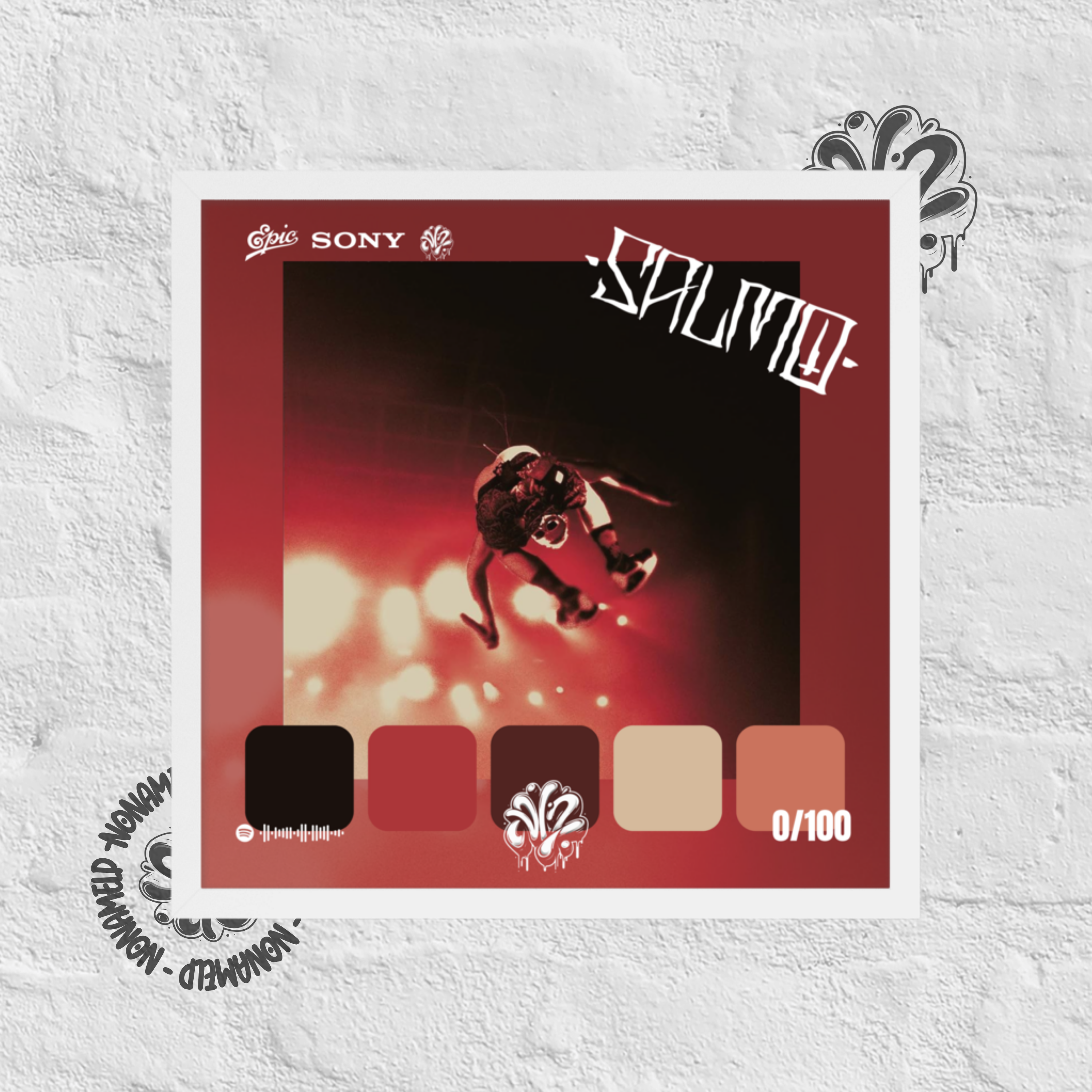 Poster 30x30 “Playlist (live)” di Salmo – Cornice in Legno Inclusa, Pronto da Appendere