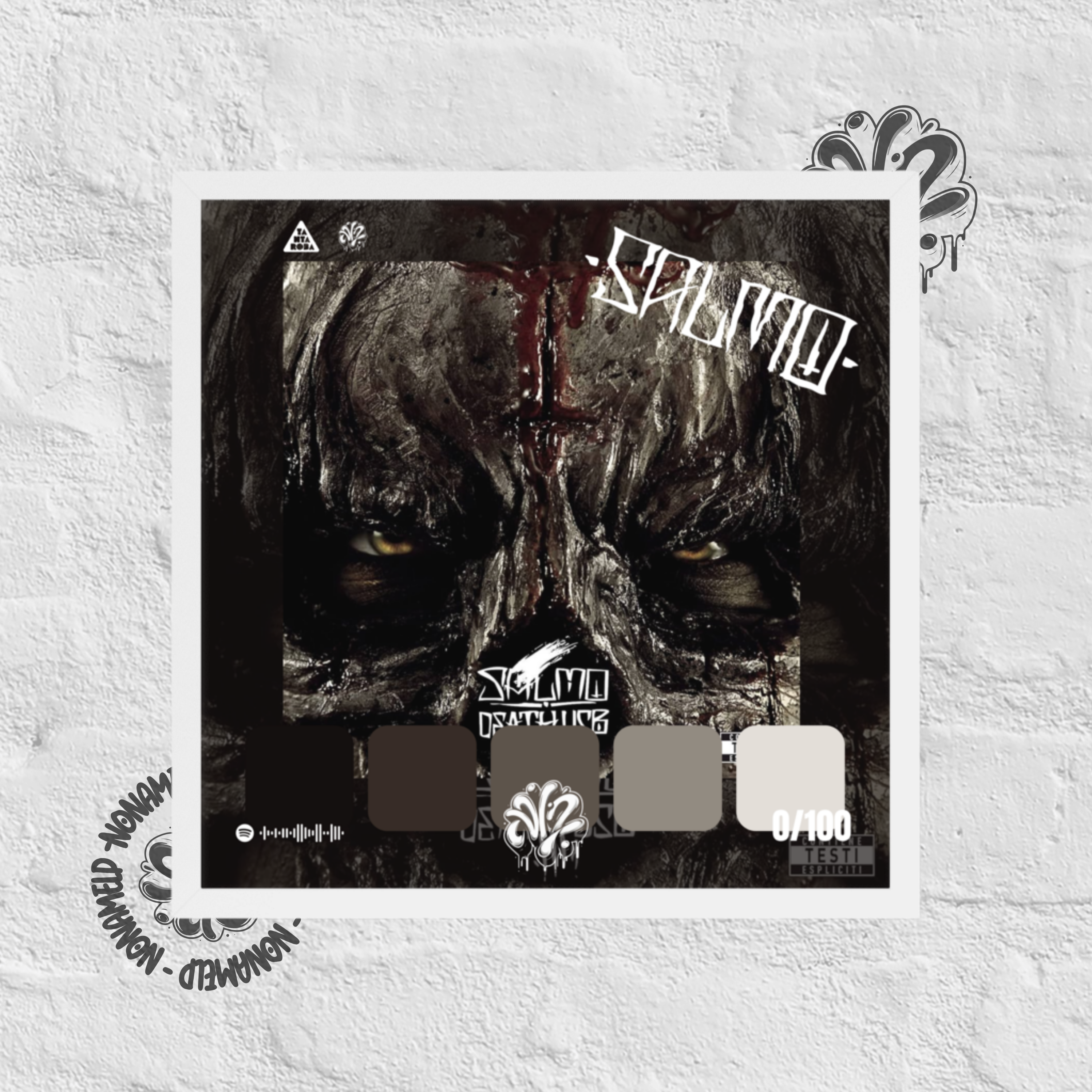 Poster 30x30 “Death USB” di Salmo – Cornice in Legno Inclusa, Pronto da Appendere