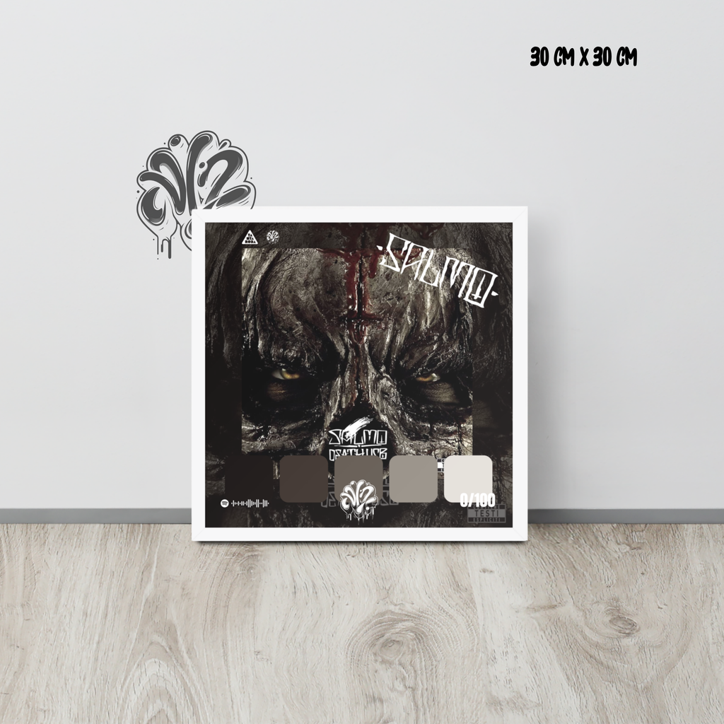 Poster 30x30 “Death USB” di Salmo – Cornice in Legno Inclusa, Pronto da Appendere