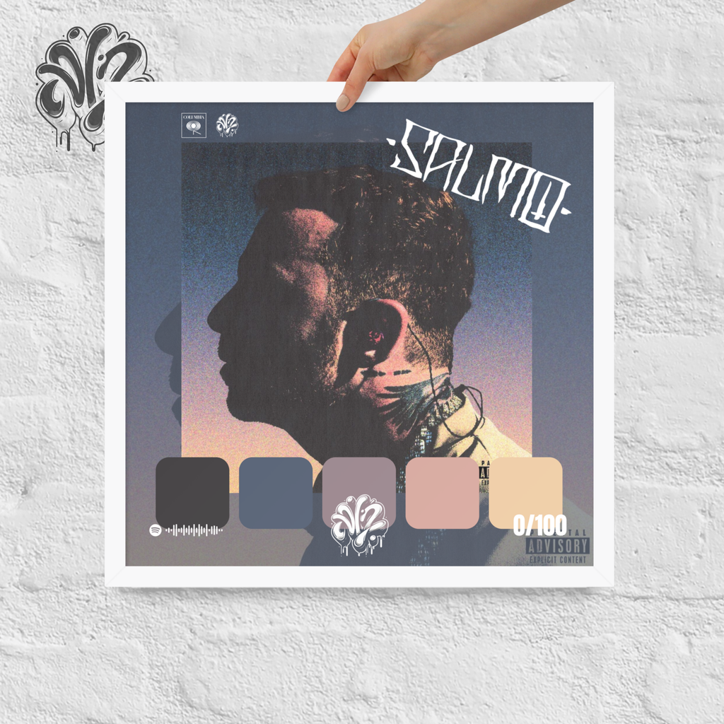 Poster 30x30 “Salmo: Unplagged” di Salmo – Cornice in Legno Inclusa, Pronto da Appendere