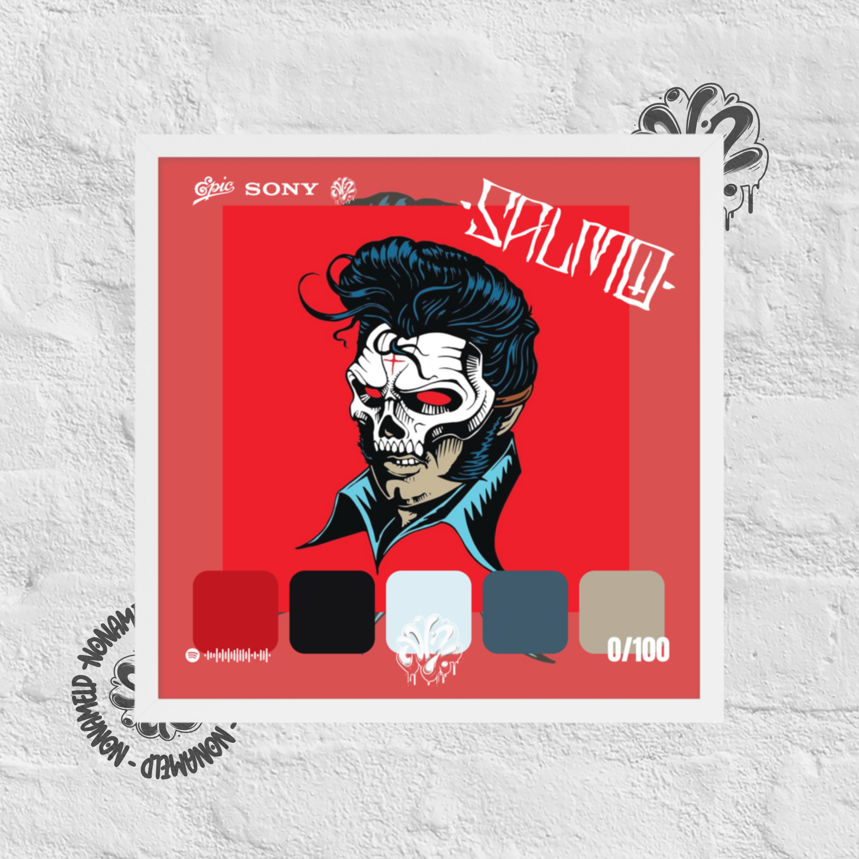 Poster 30x30 “Hellvisback” di Salmo – Cornice in Legno Inclusa, Pronto da Appendere
