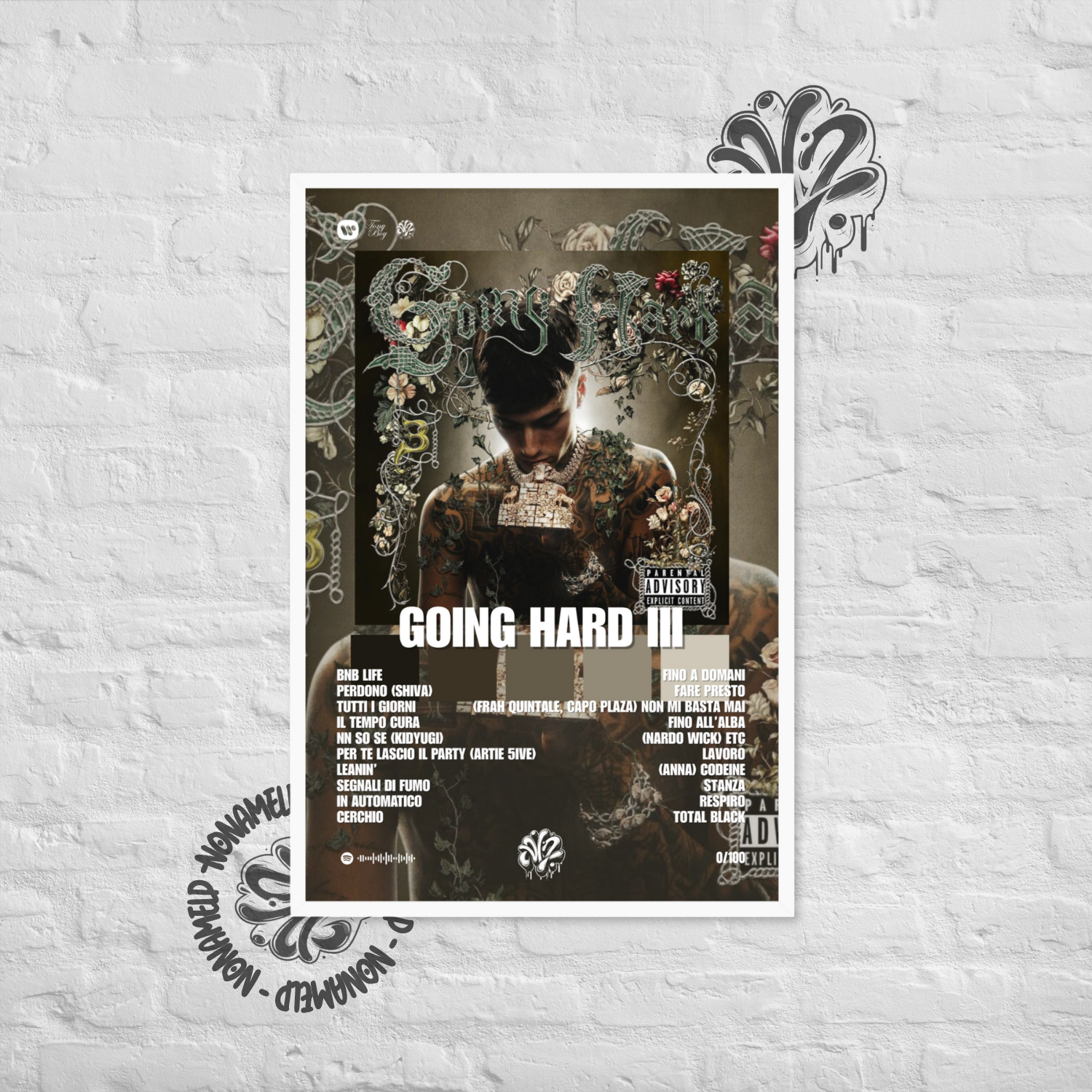 Going Hard III | Tony Boy | Poster in carta semilucida classica con cornice in legno A3 (29.7 x 42  cm)