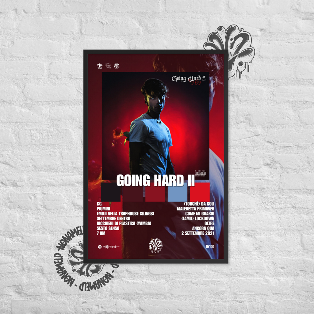 Going Hard | Tony Boy | Poster in carta semilucida classica con cornice in legno A3 (29.7 x 42  cm)