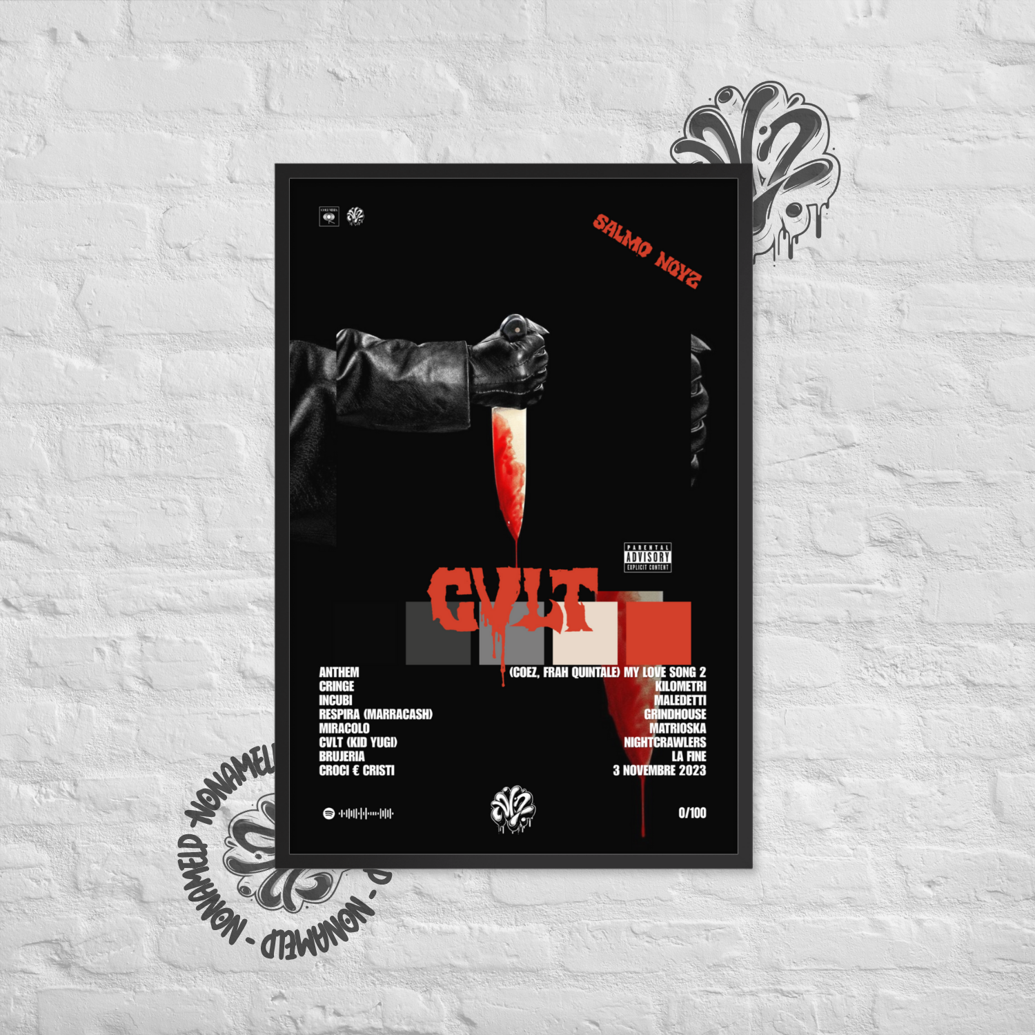CVLT | Salmo | Poster in carta semilucida classica con cornice in legno A3 (29.7 x 42  cm)