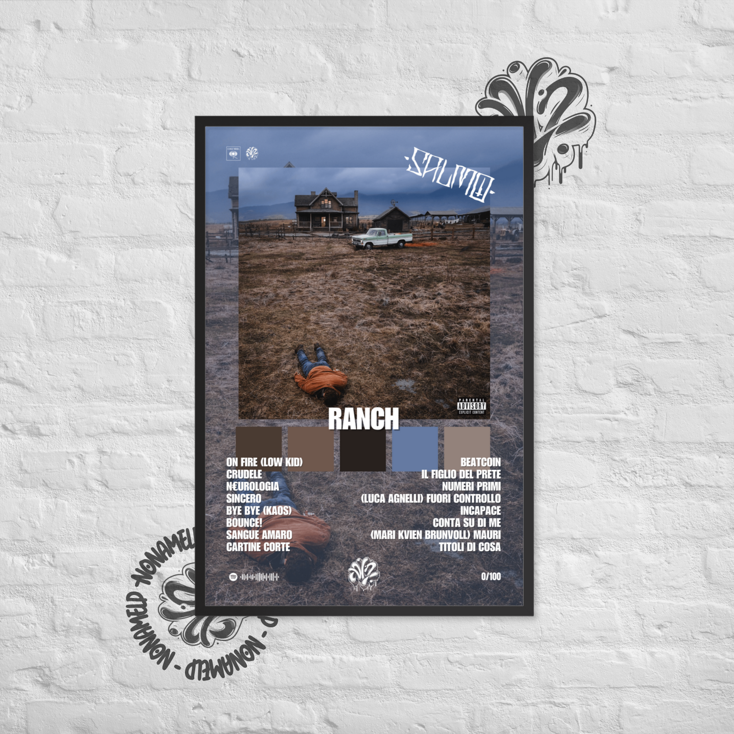 Ranch | Salmo | Poster in carta semilucida classica con cornice in legno A3 (29.7 x 42  cm)