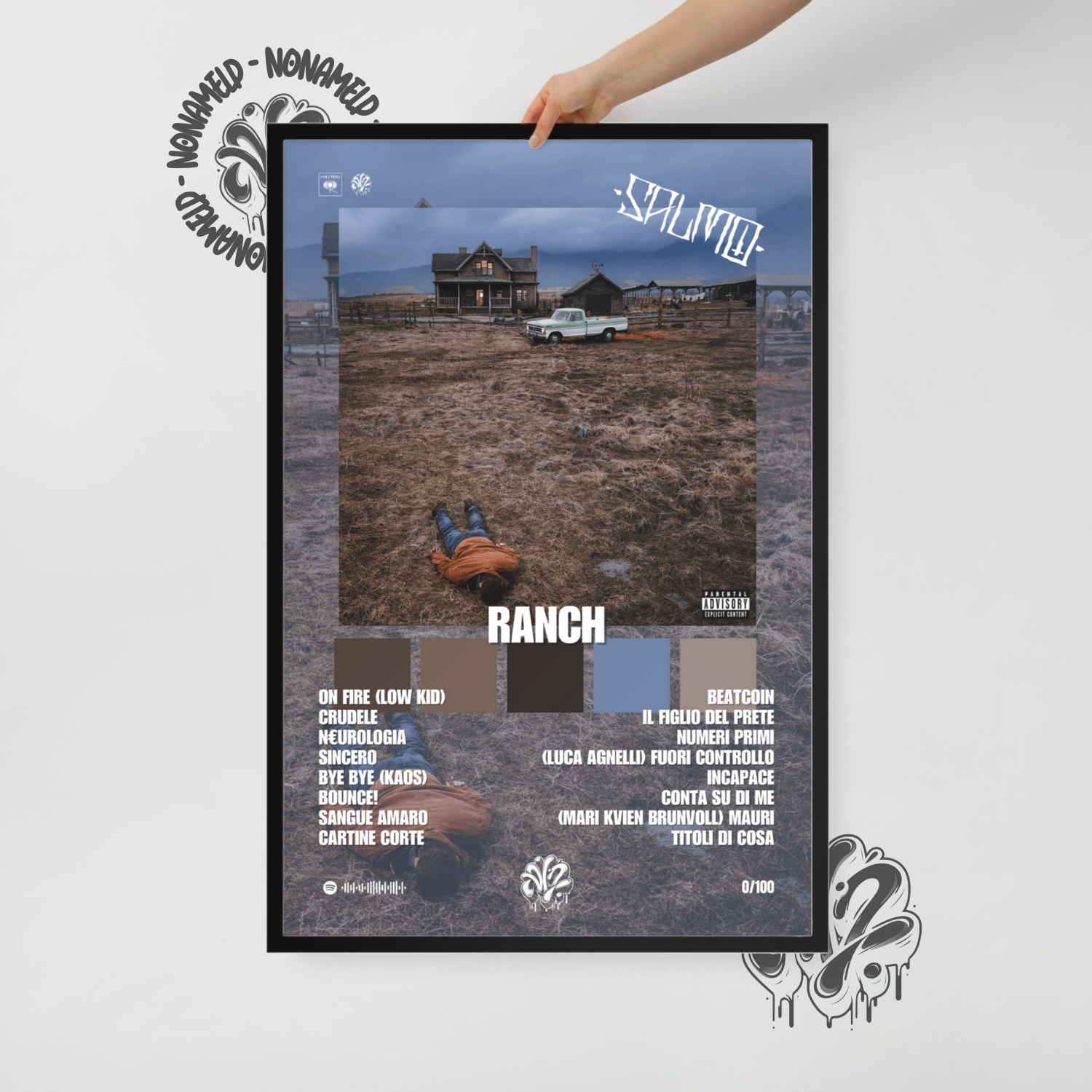 Ranch | Salmo | Poster in carta semilucida classica con cornice in legno A3 (29.7 x 42  cm)