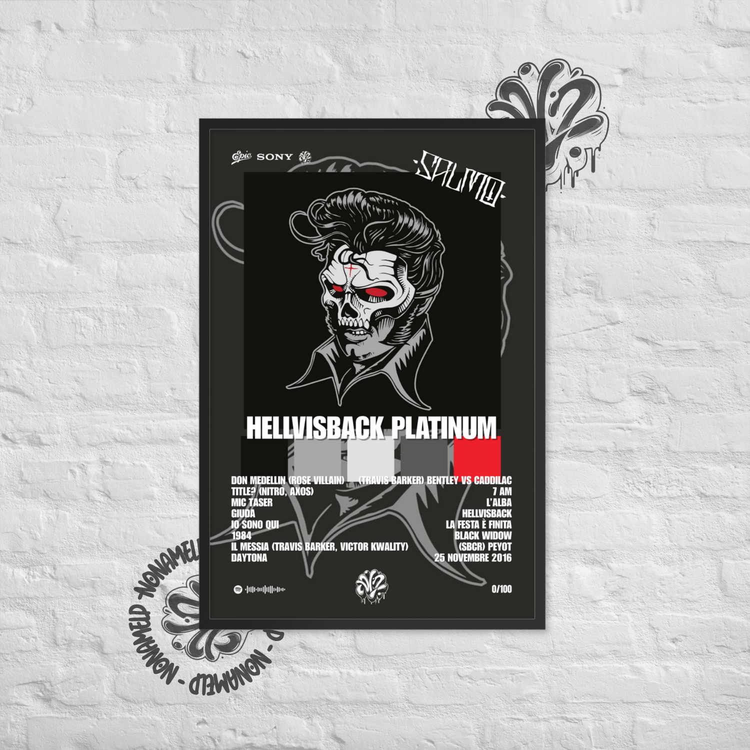 Hellvisback Platinum | Salmo | Poster in carta semilucida classica con cornice in legno A3 (29.7 x 42  cm)