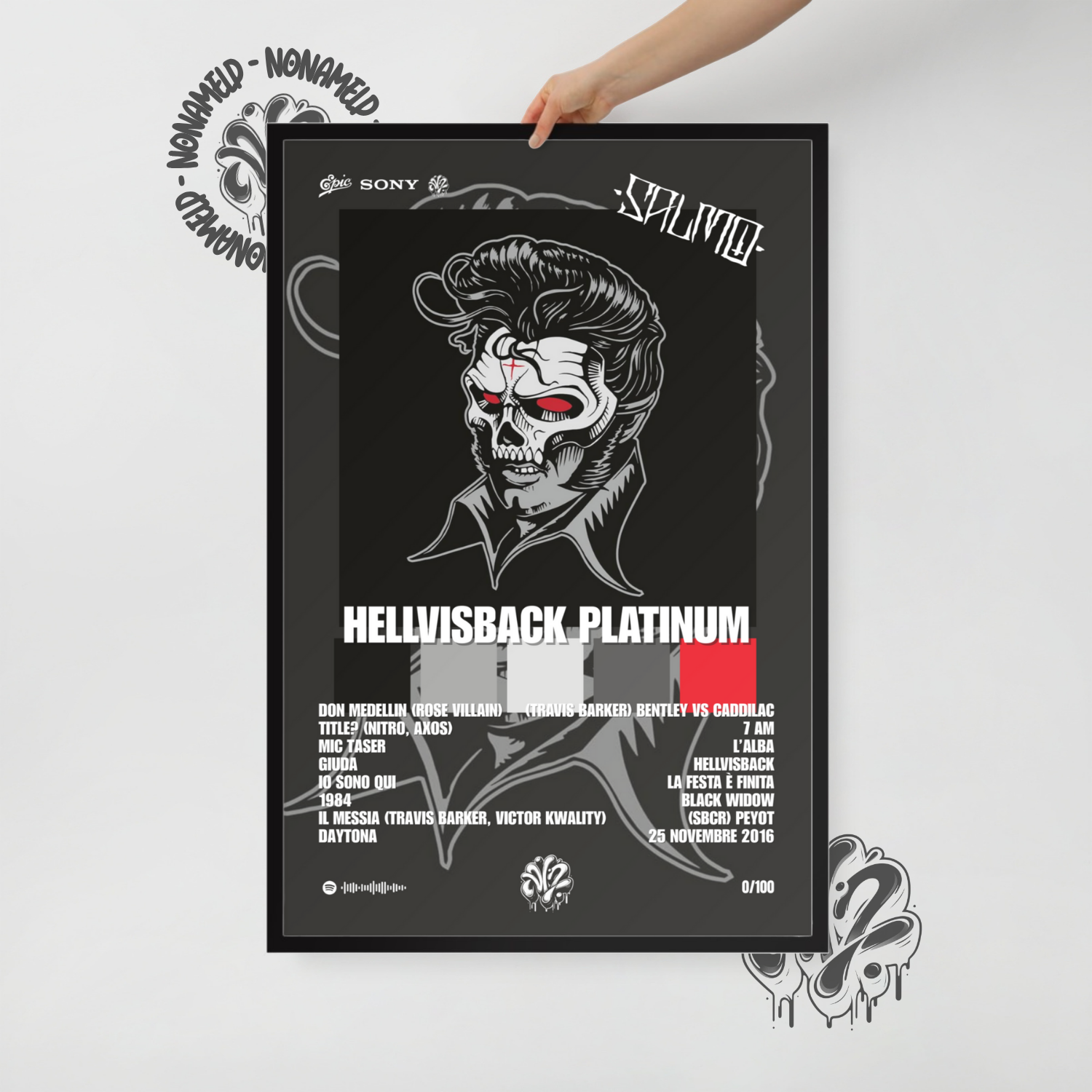 Hellvisback Platinum | Salmo | Poster in carta semilucida classica con cornice in legno A3 (29.7 x 42  cm)