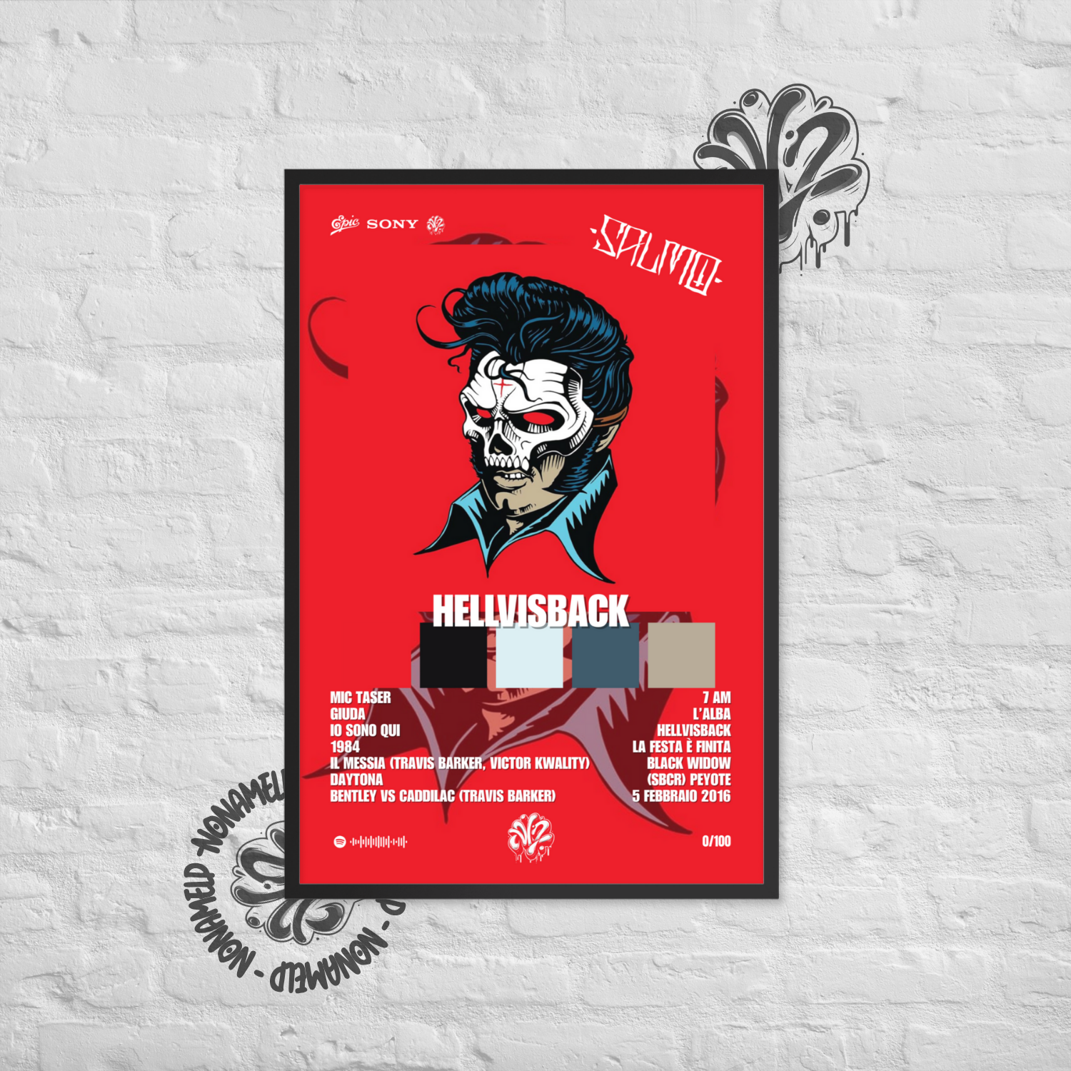 Hellvisback | Salmo | Poster in carta semilucida classica con cornice in legno A3 (29.7 x 42  cm)
