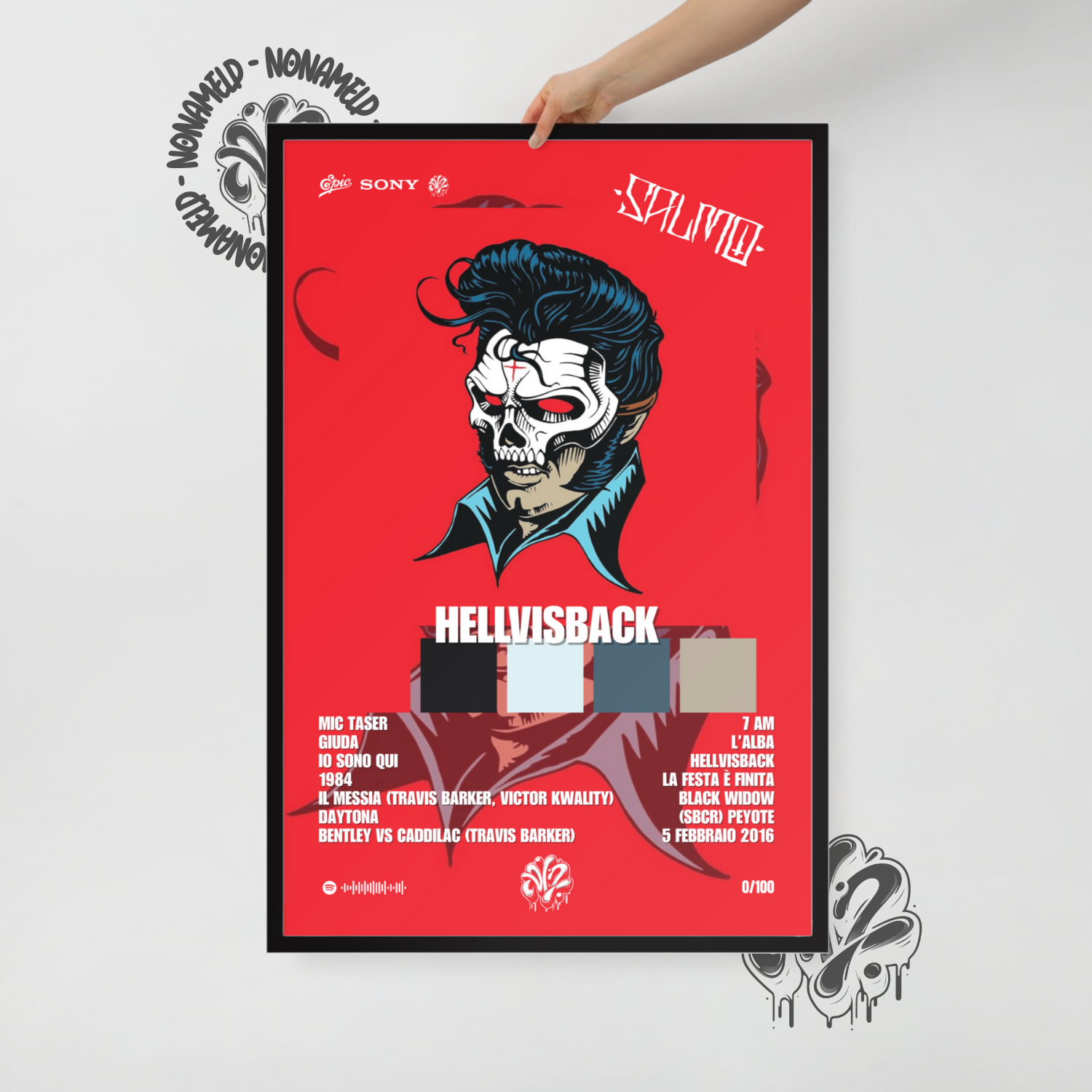 Hellvisback | Salmo | Poster in carta semilucida classica con cornice in legno A3 (29.7 x 42  cm)