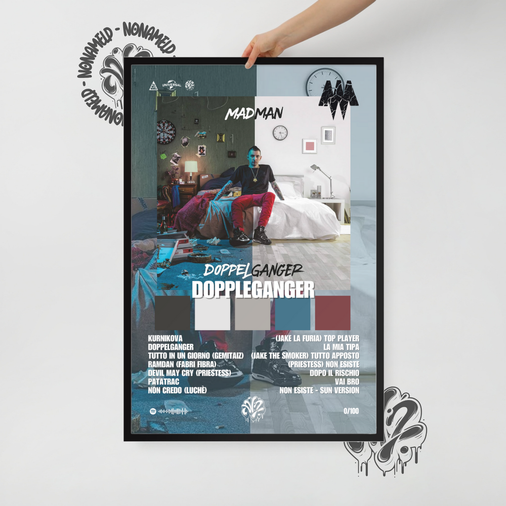 Dopplenganger | MadnMan | Poster in carta semilucida classica con cornice in legno A3 (29.7 x 42  cm)