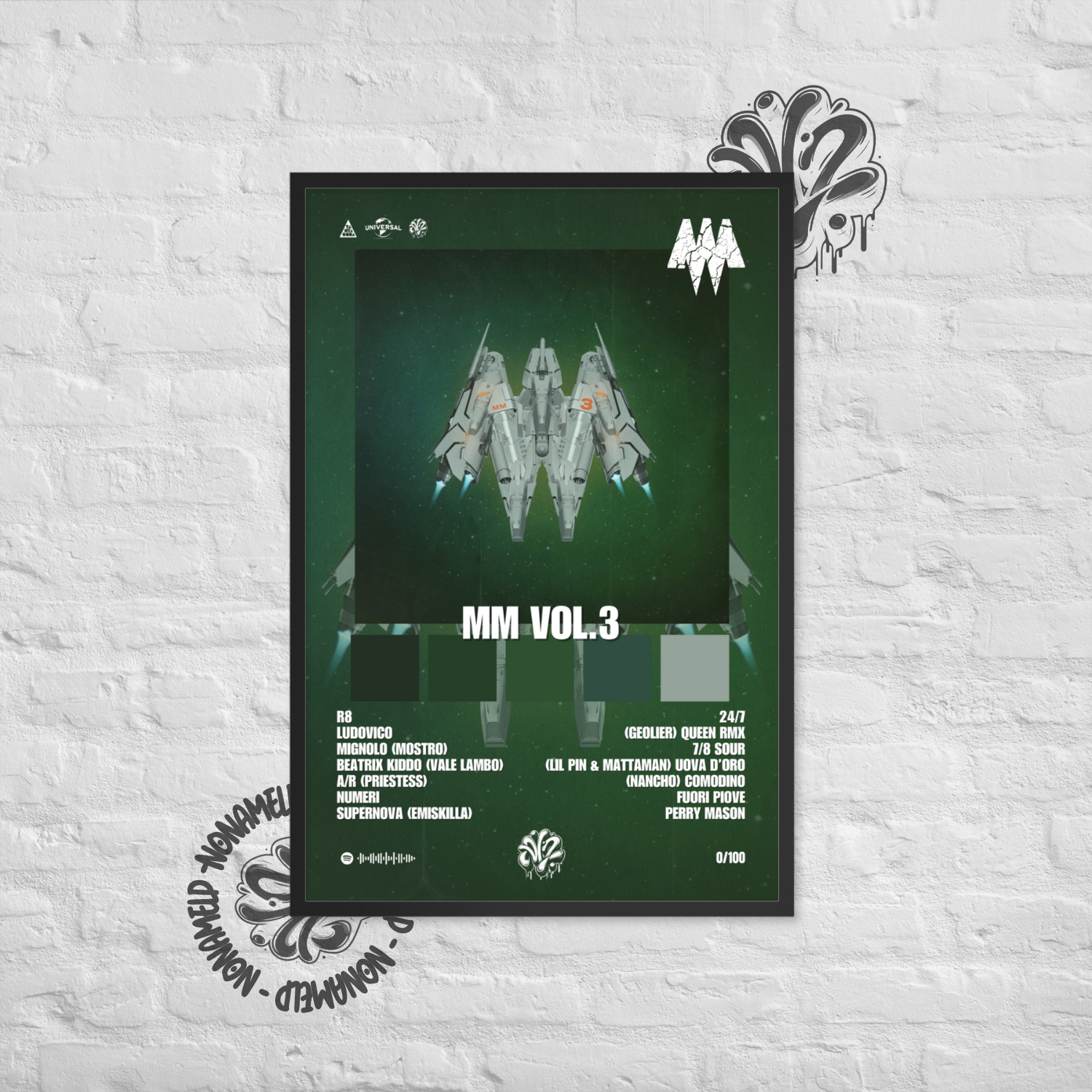 MM Vol.3 | MadMan | Poster in carta semilucida classica con cornice in legno A3 (29.7 x 42  cm)