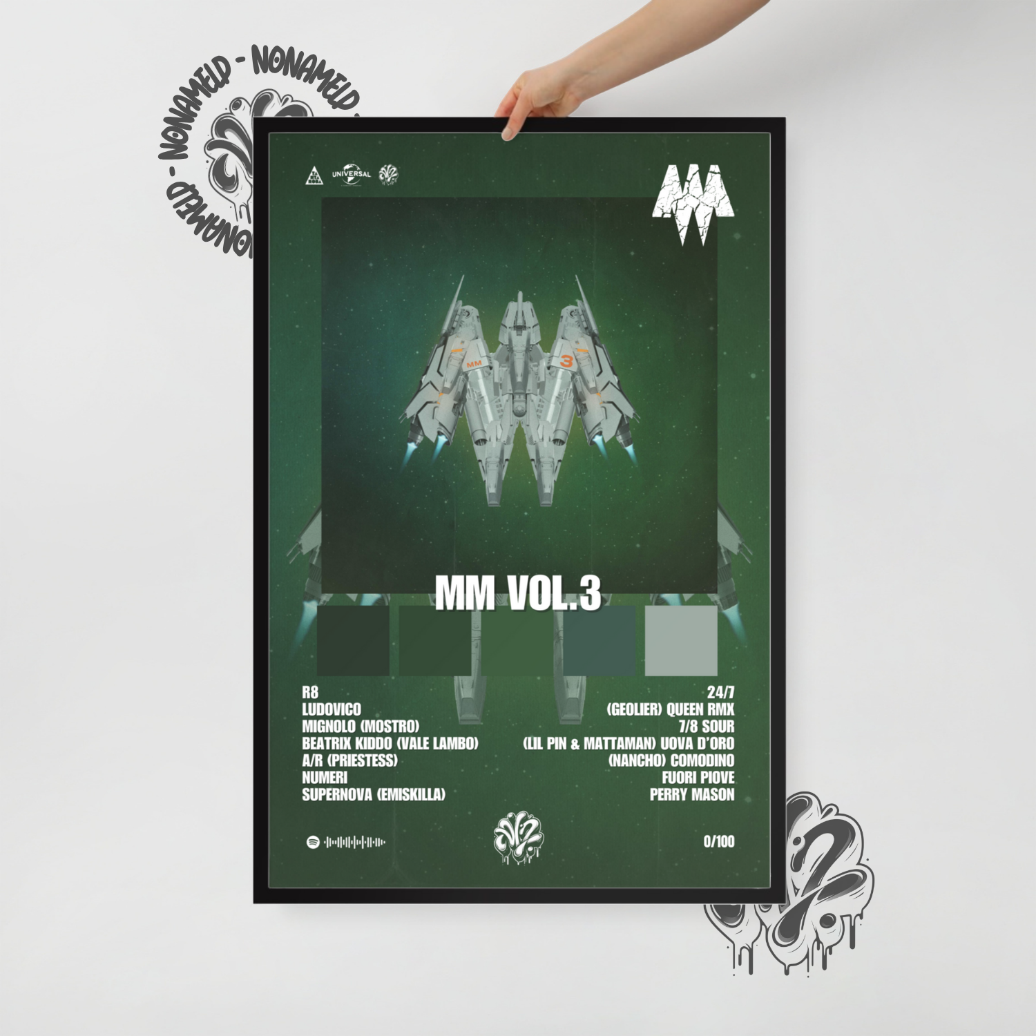 MM Vol.3 | MadMan | Poster in carta semilucida classica con cornice in legno A3 (29.7 x 42  cm)