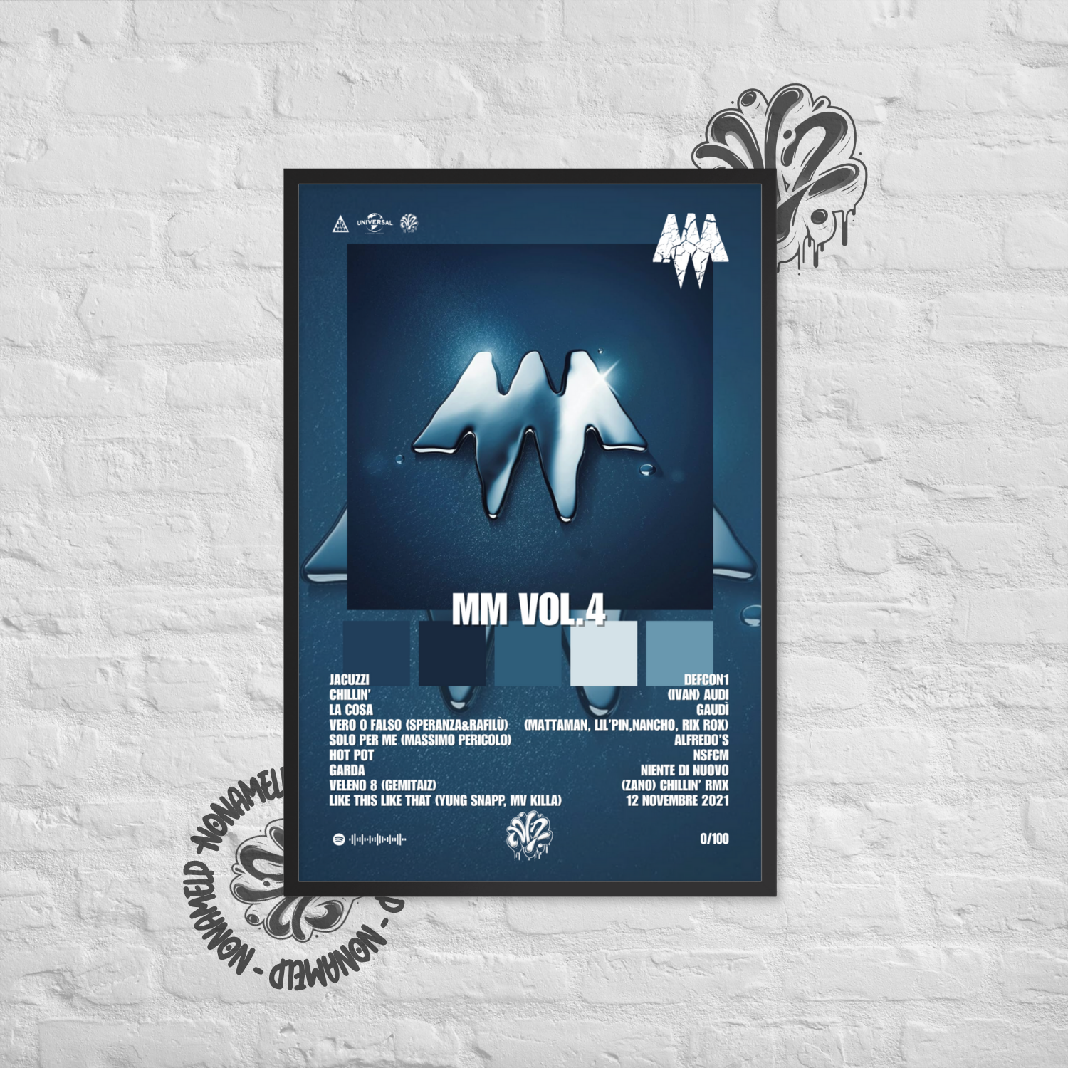 MM Vol. 4 | MadMan | Poster in carta semilucida classica con cornice in legno A3 (29.7 x 42  cm)