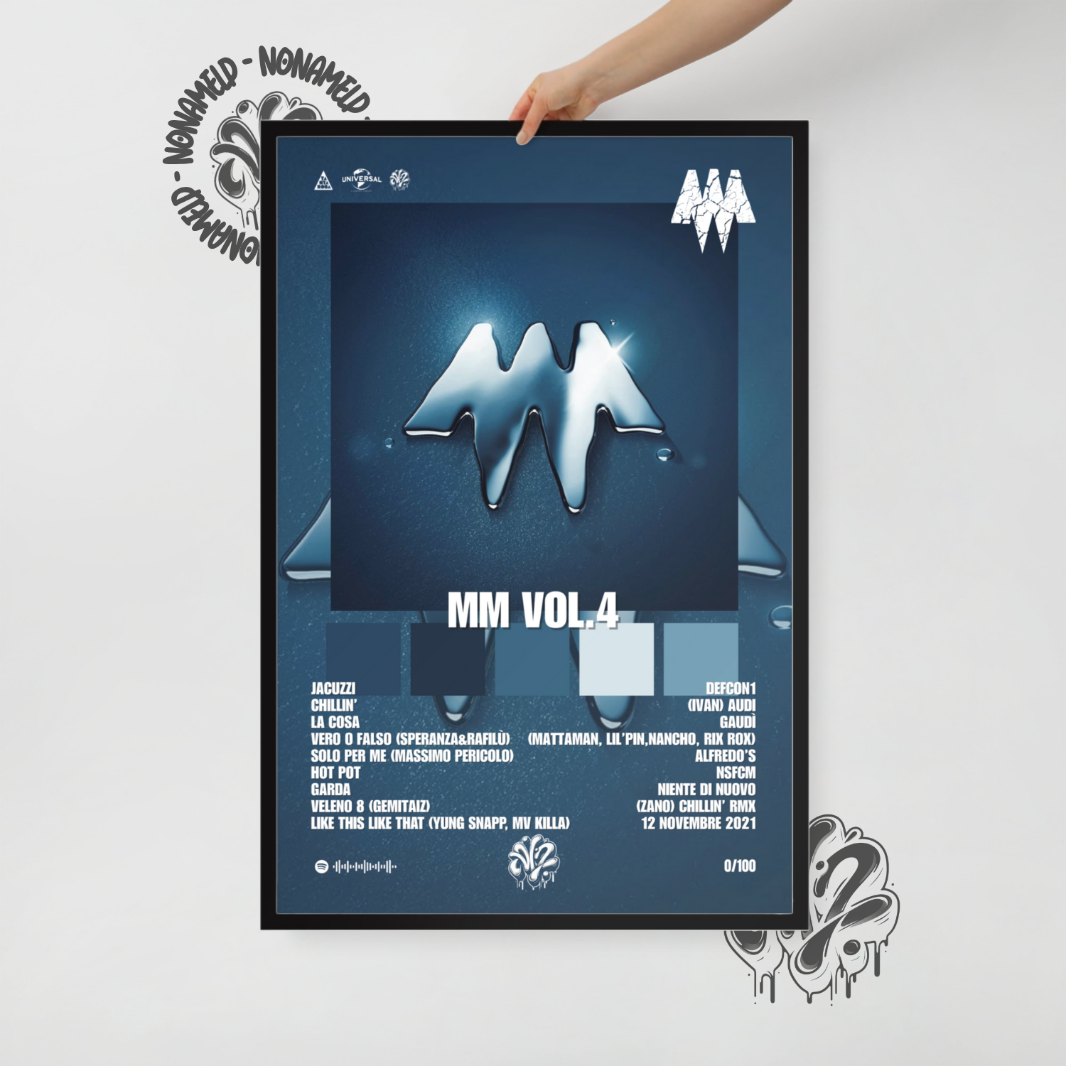 MM Vol. 4 | MadMan | Poster in carta semilucida classica con cornice in legno A3 (29.7 x 42  cm)