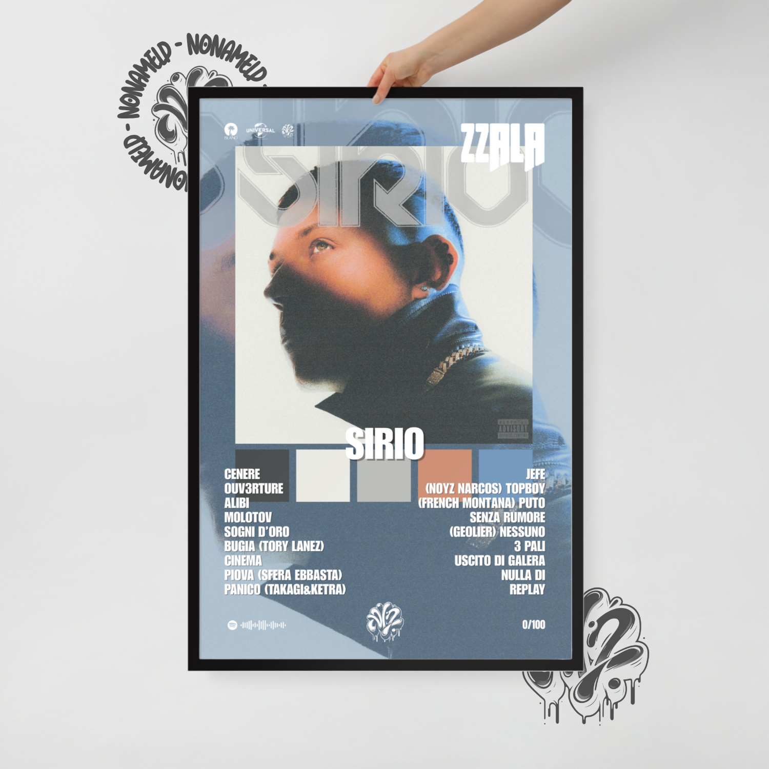 Sirio | Lazza | Poster in carta semilucida classica con cornice in legno A3 (29.7 x 42  cm)