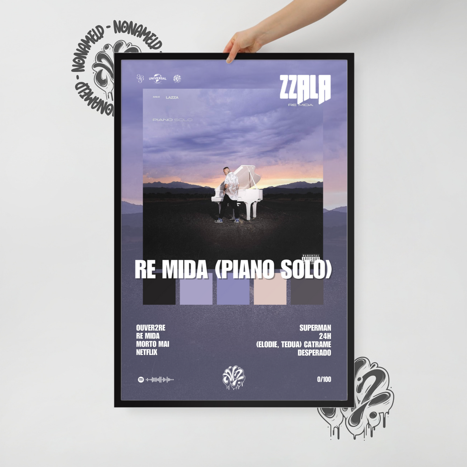 Re Mida | Lazza | Poster in carta semilucida classica con cornice in legno A3 (29.7 x 42  cm)
