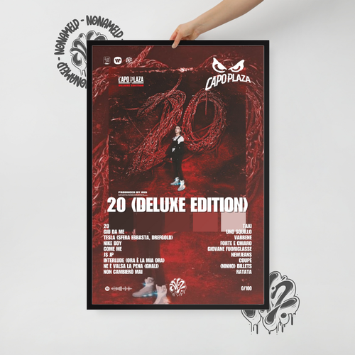 20 (DELUXE EDITION) | Capo Plaza | Poster in carta semilucida classica con cornice in legno A3 (29.7 x 42  cm)