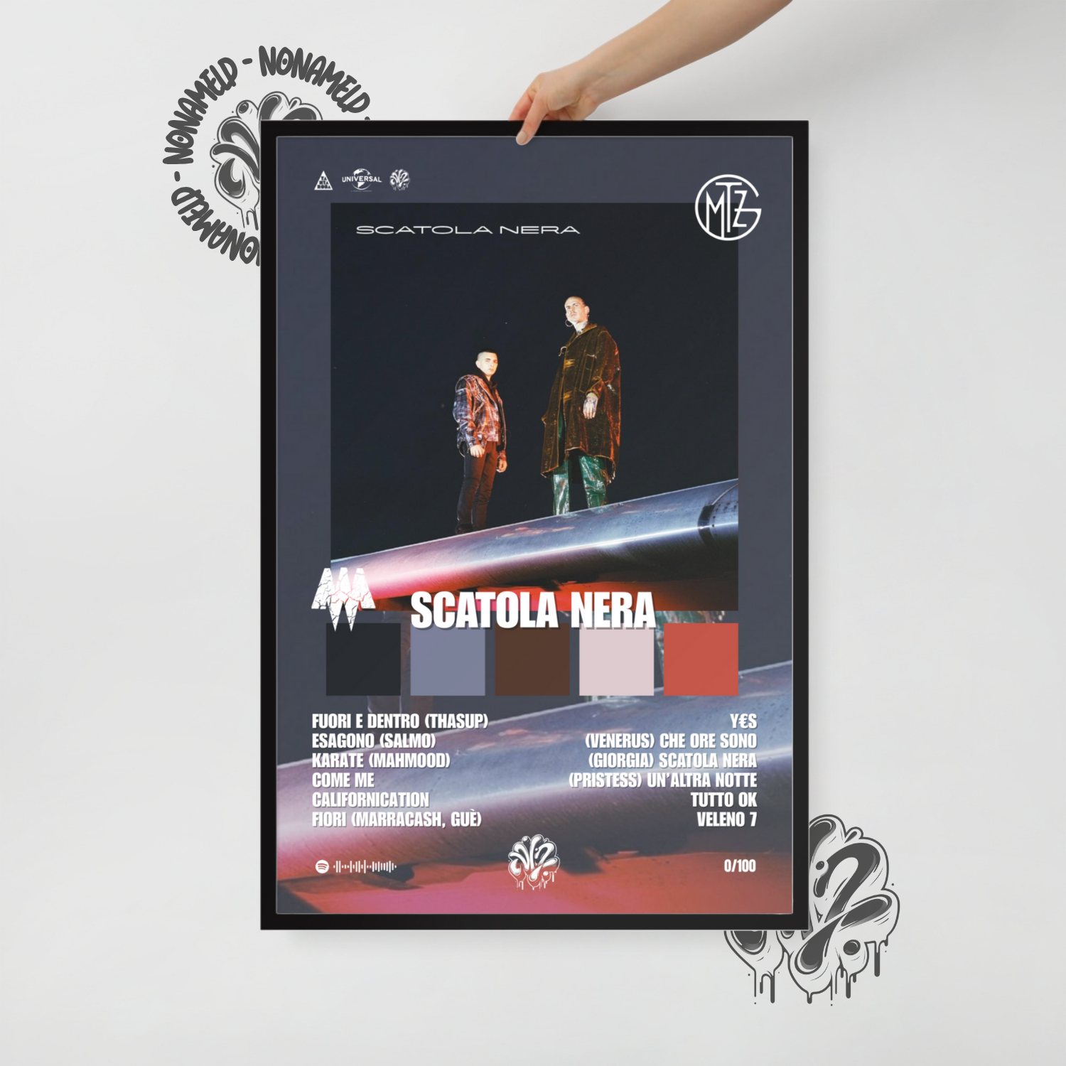Scatola Nera | Gemitiz & madman | Poster in carta semilucida classica con cornice in legno A3 (29.7 x 42  cm)